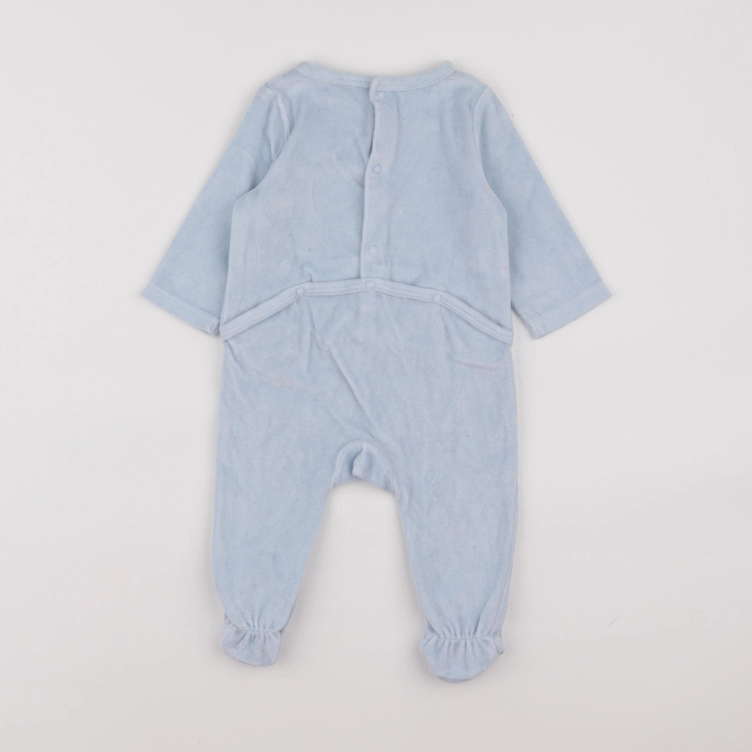 Tape à l'oeil - pyjama velours bleu - 6 mois