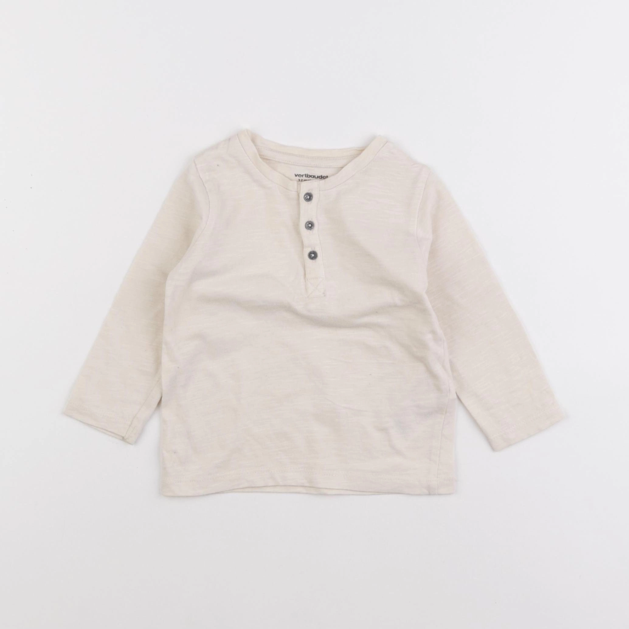Vertbaudet - tee-shirt beige - 12 mois