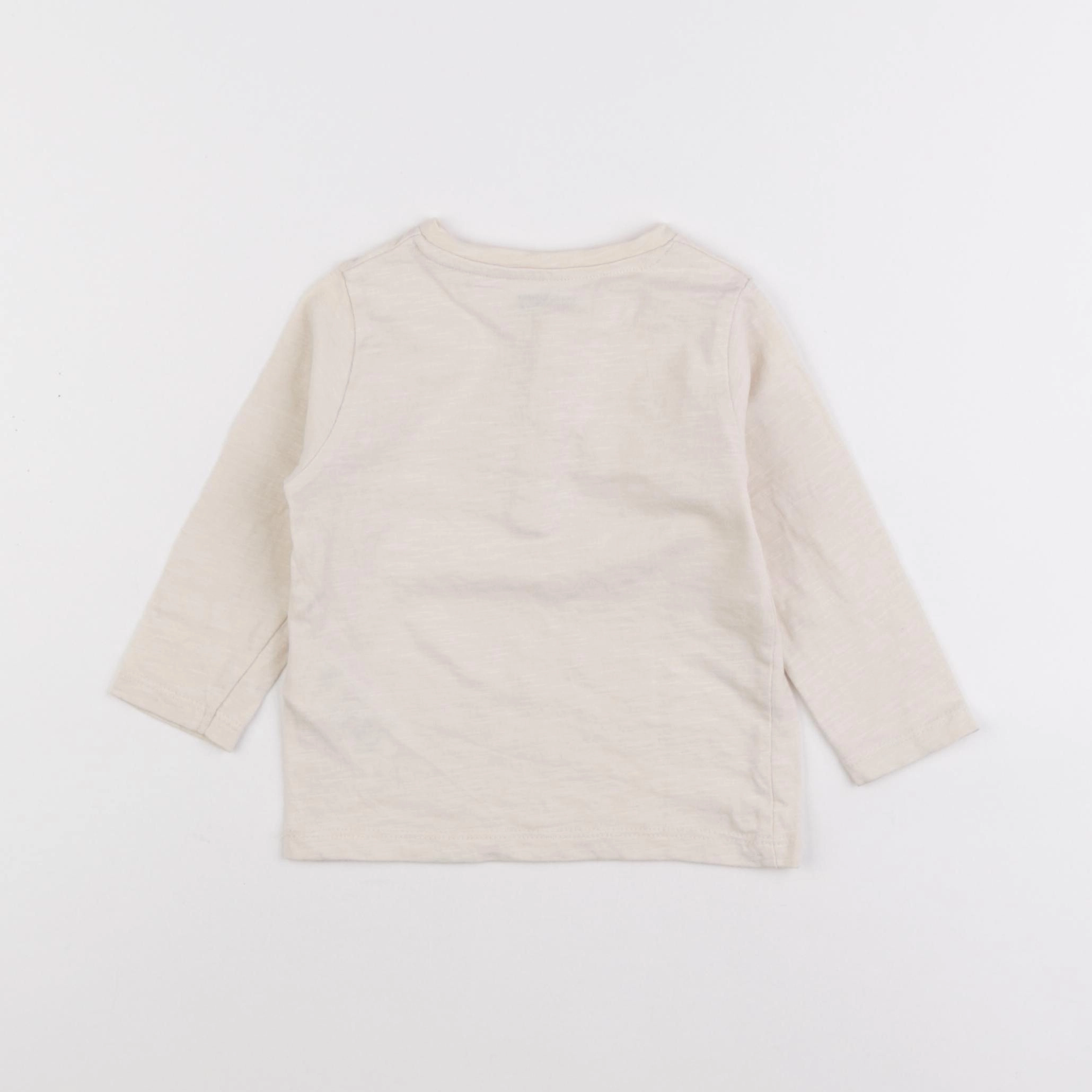 Vertbaudet - tee-shirt beige - 12 mois