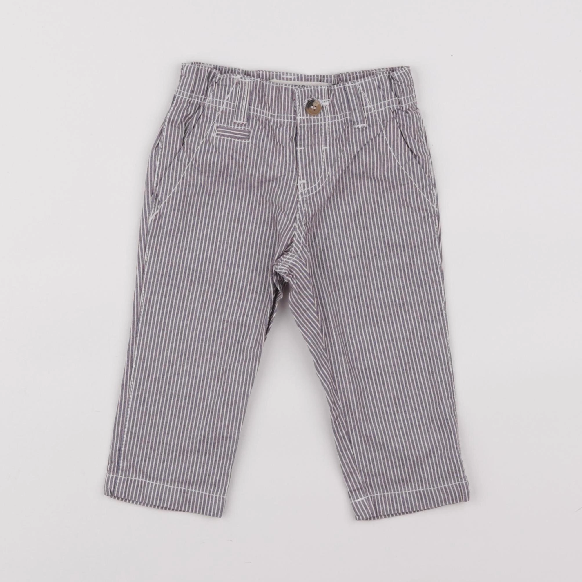 Boutchou - pantalon gris, rouge - 9 mois