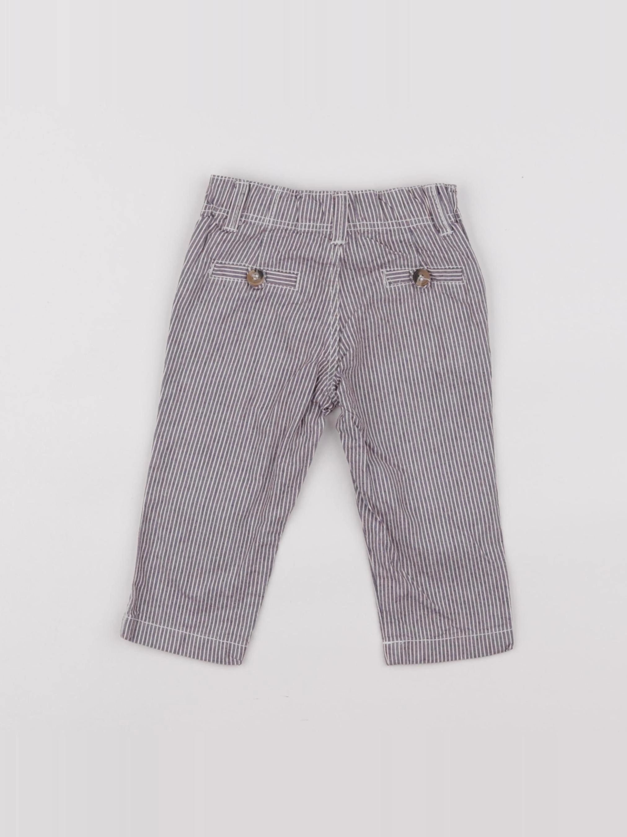 Boutchou - pantalon gris, rouge - 9 mois