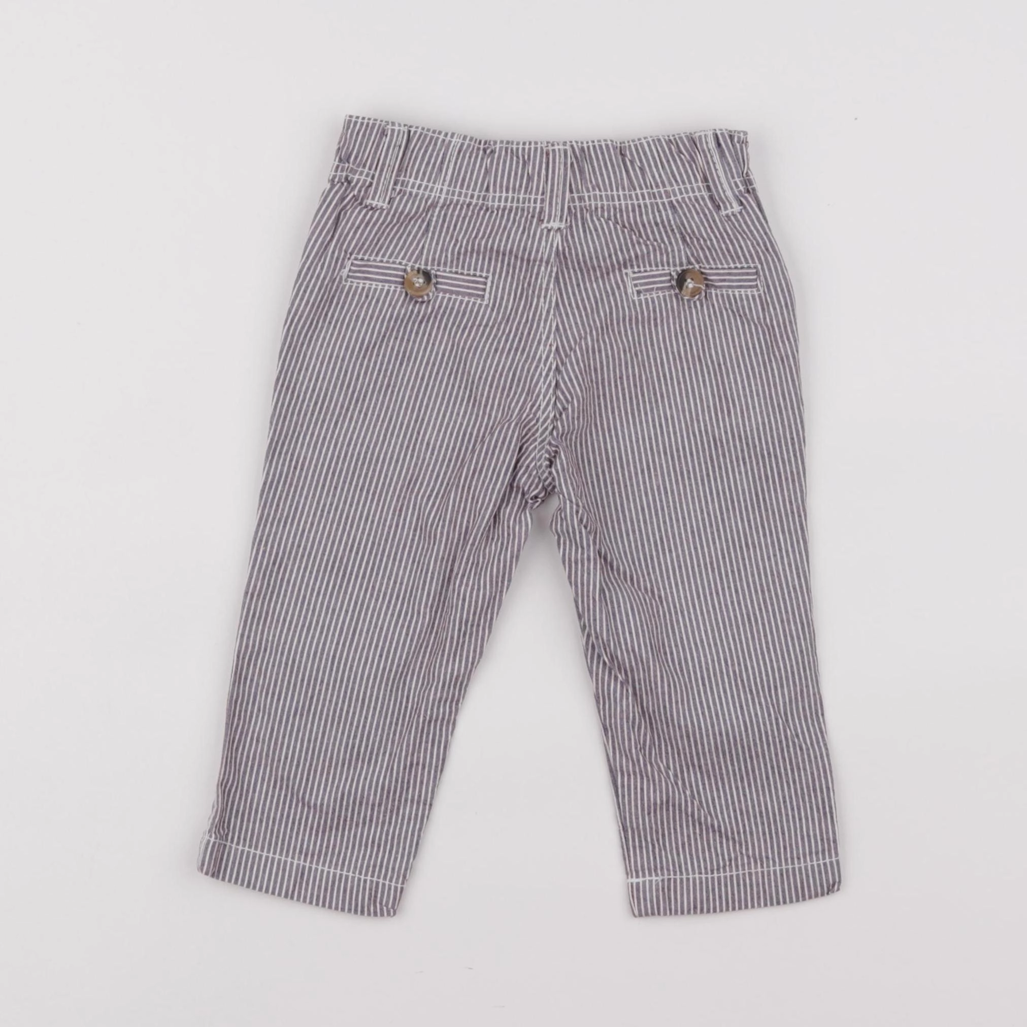 Boutchou - pantalon gris, rouge - 9 mois