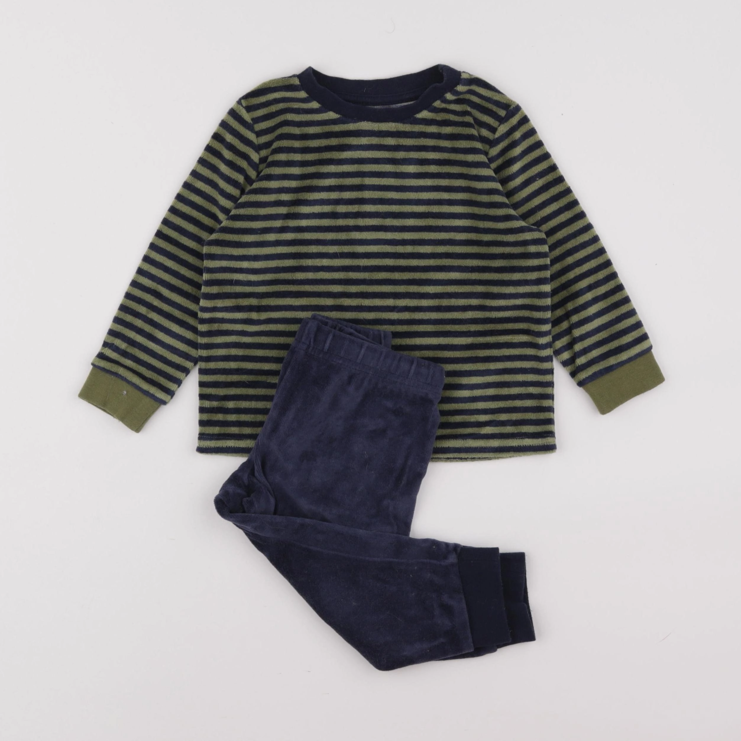 Vertbaudet - pyjama velours vert - 2 ans