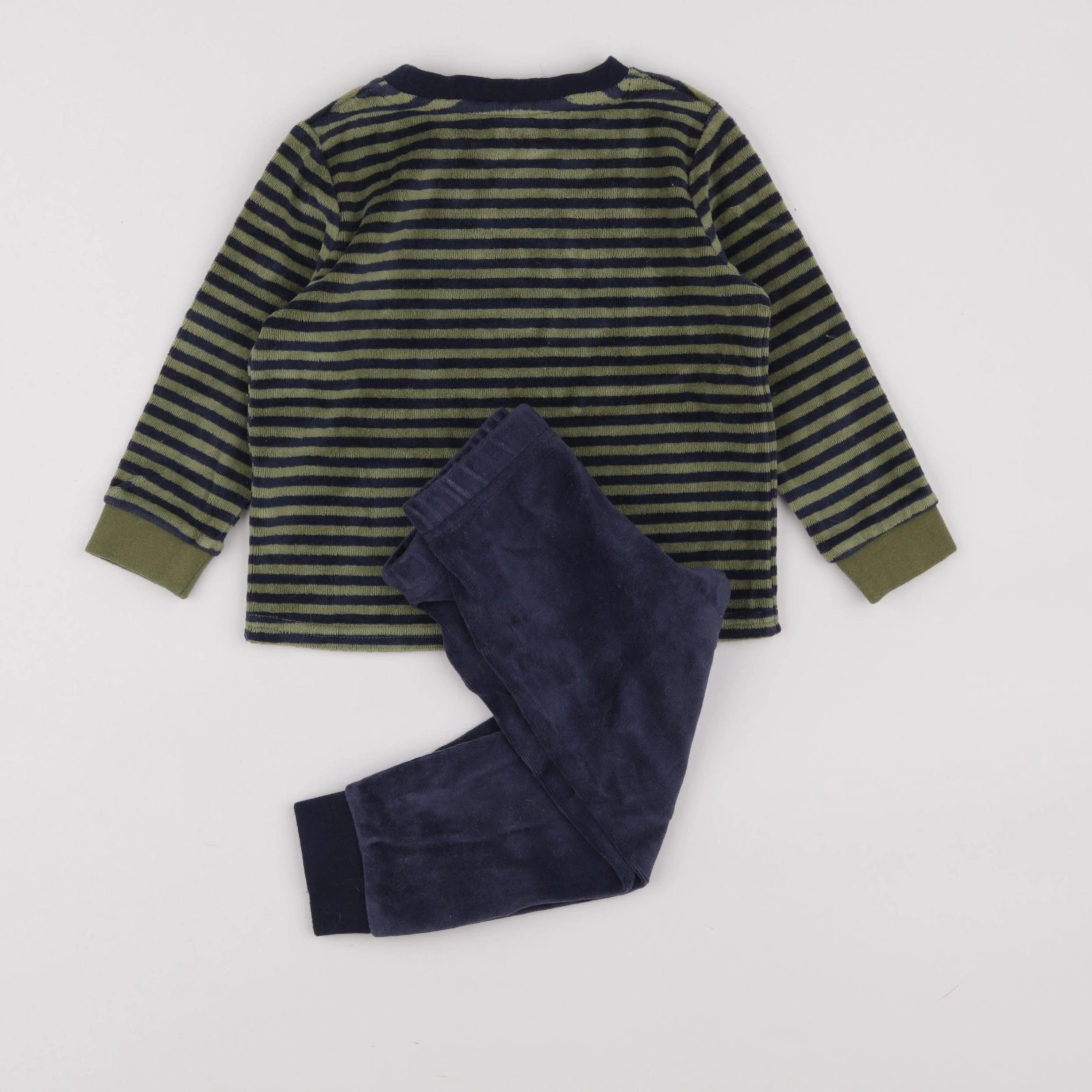 Vertbaudet - pyjama velours vert - 2 ans