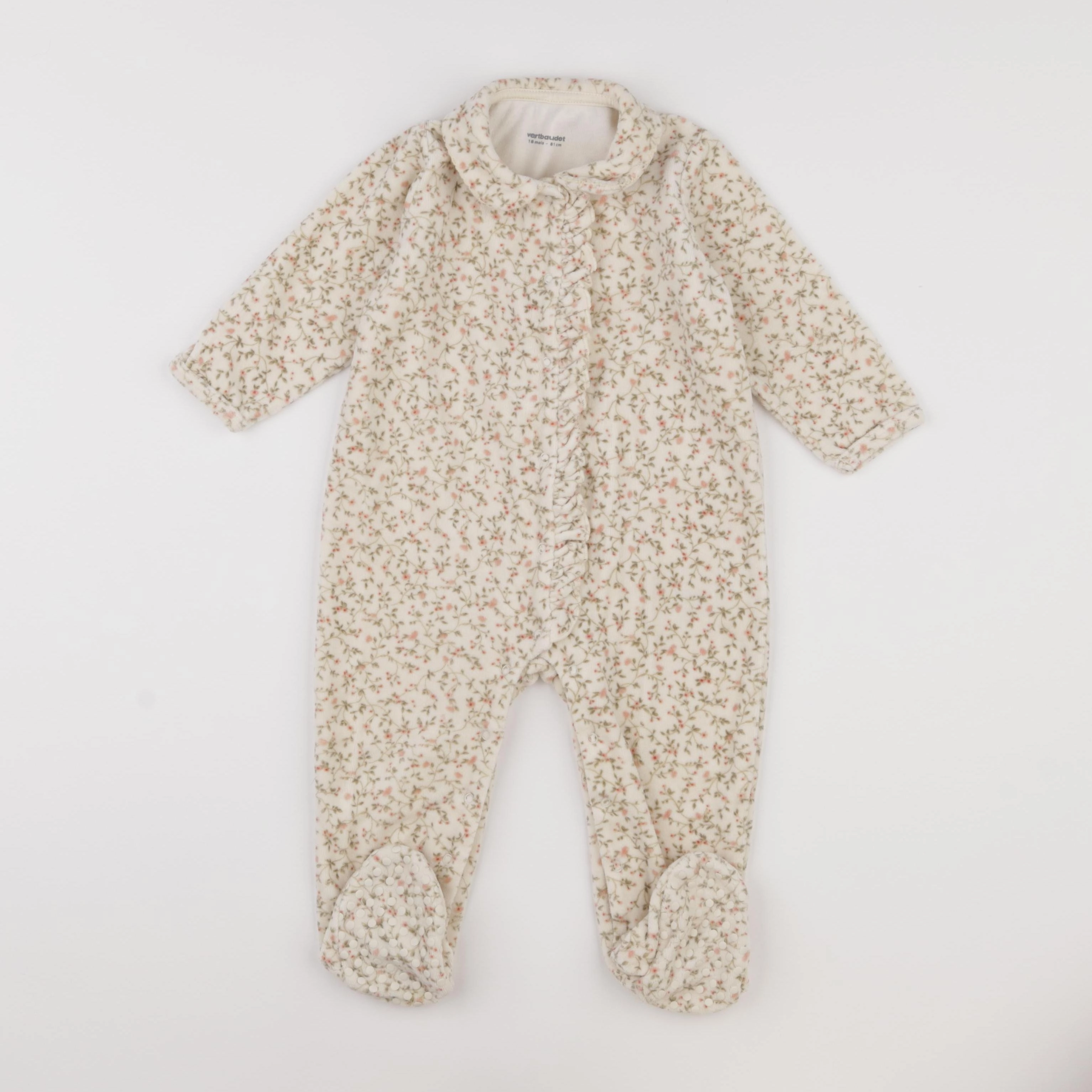 Vertbaudet - pyjama velours beige - 18 mois
