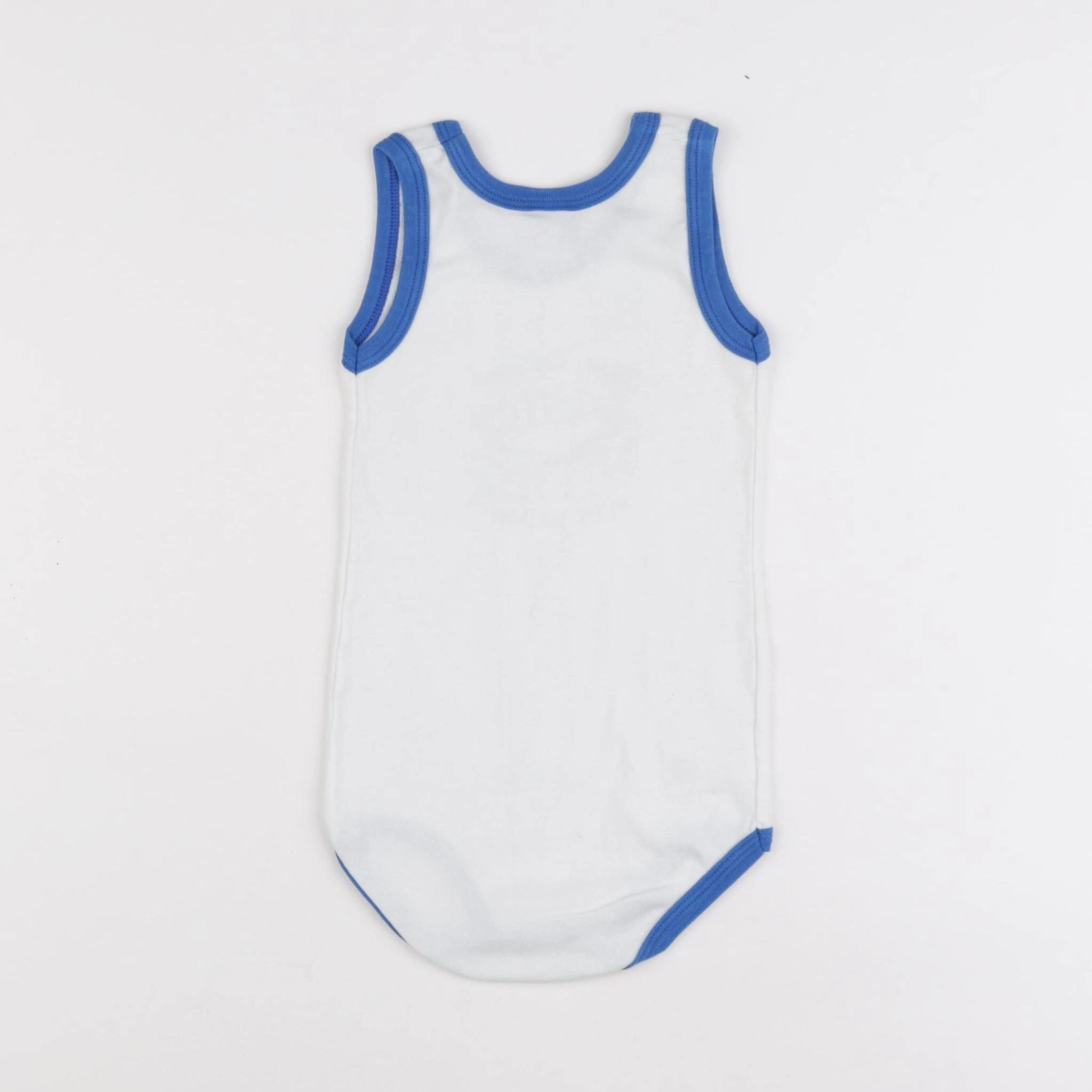 Petit Bateau - body blanc, bleu - 24 mois