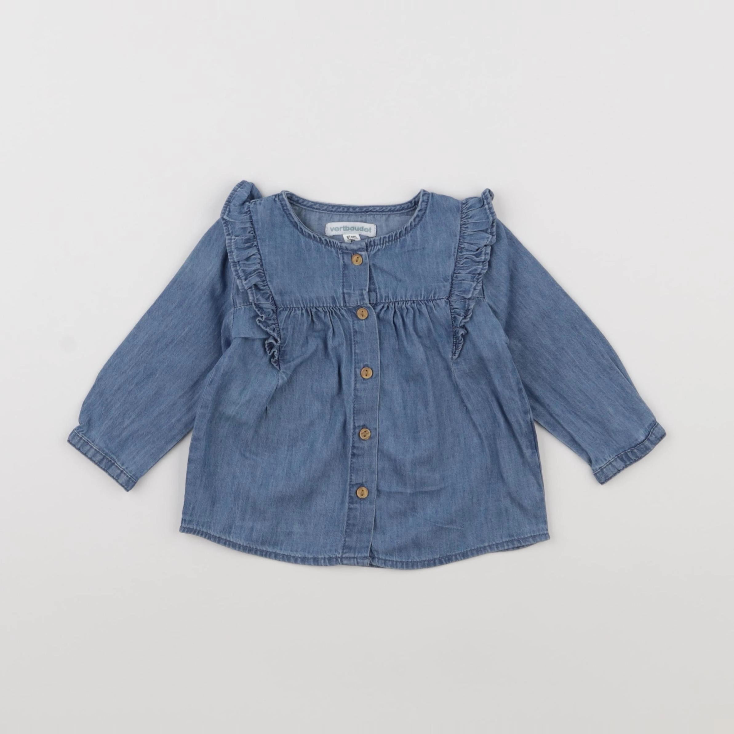 Vertbaudet - blouse bleu - 6 mois