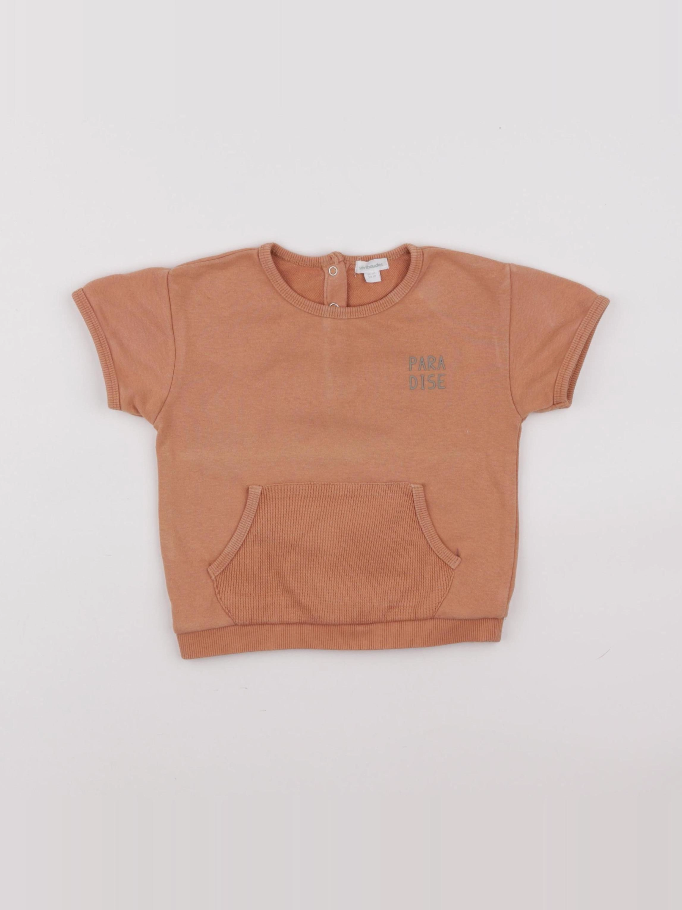 Vertbaudet - sweat orange - 24 mois