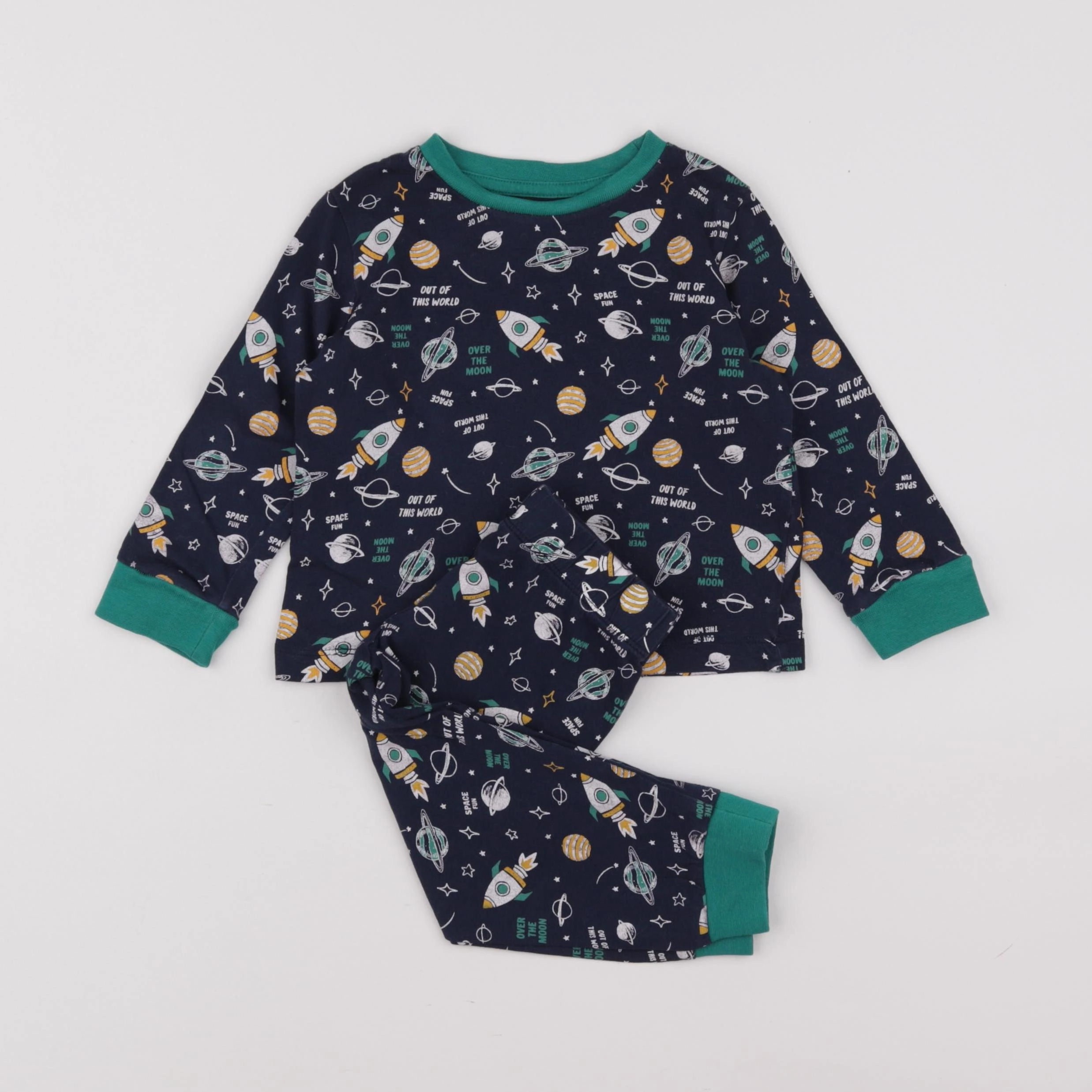 Vertbaudet - pyjama coton bleu - 2 ans