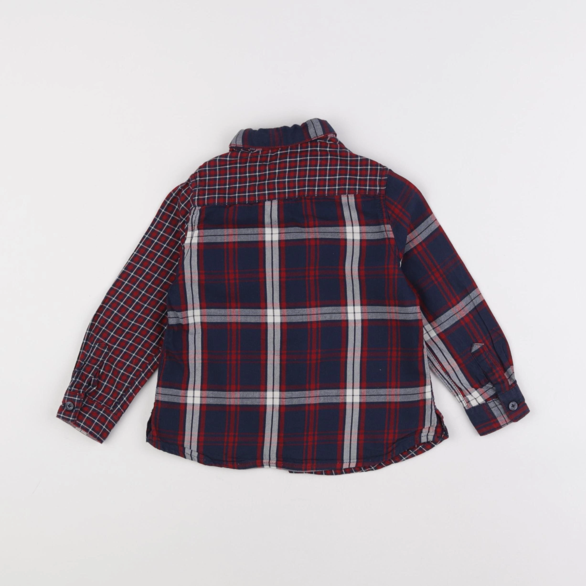 IKKS - chemise rouge, bleu - 2 ans