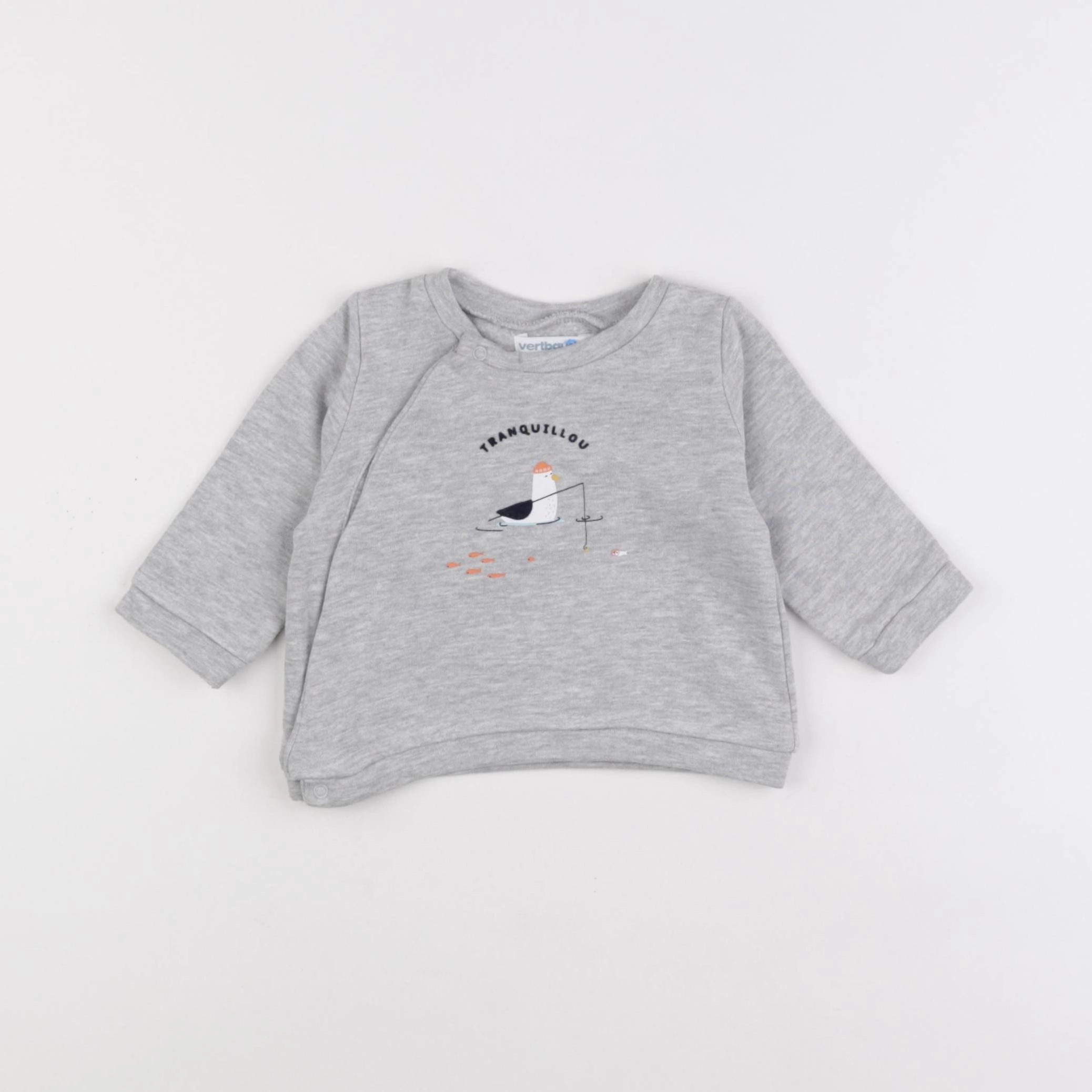Vertbaudet - sweat gris - 3 mois