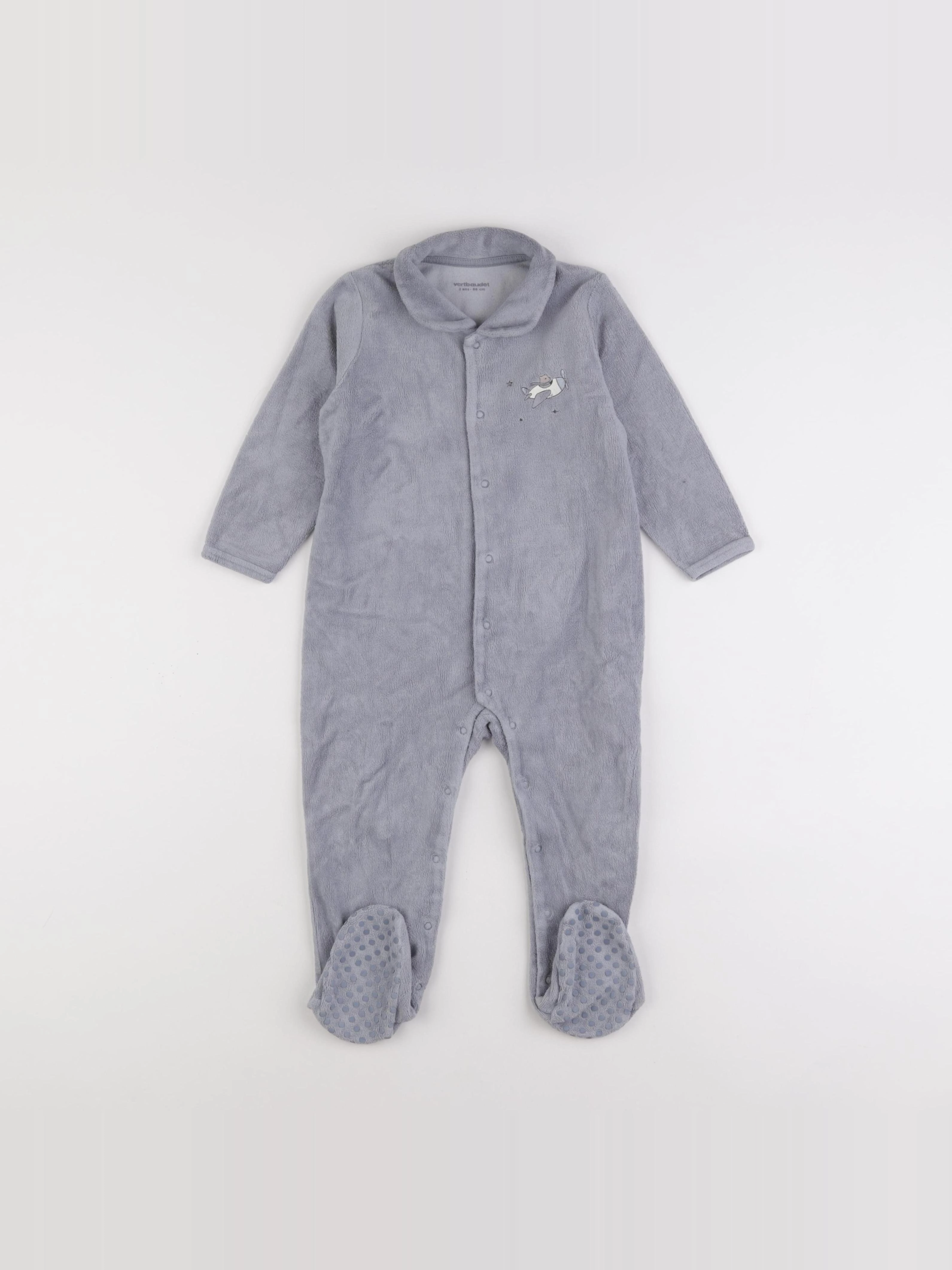 Vertbaudet - pyjama velours bleu - 2 ans
