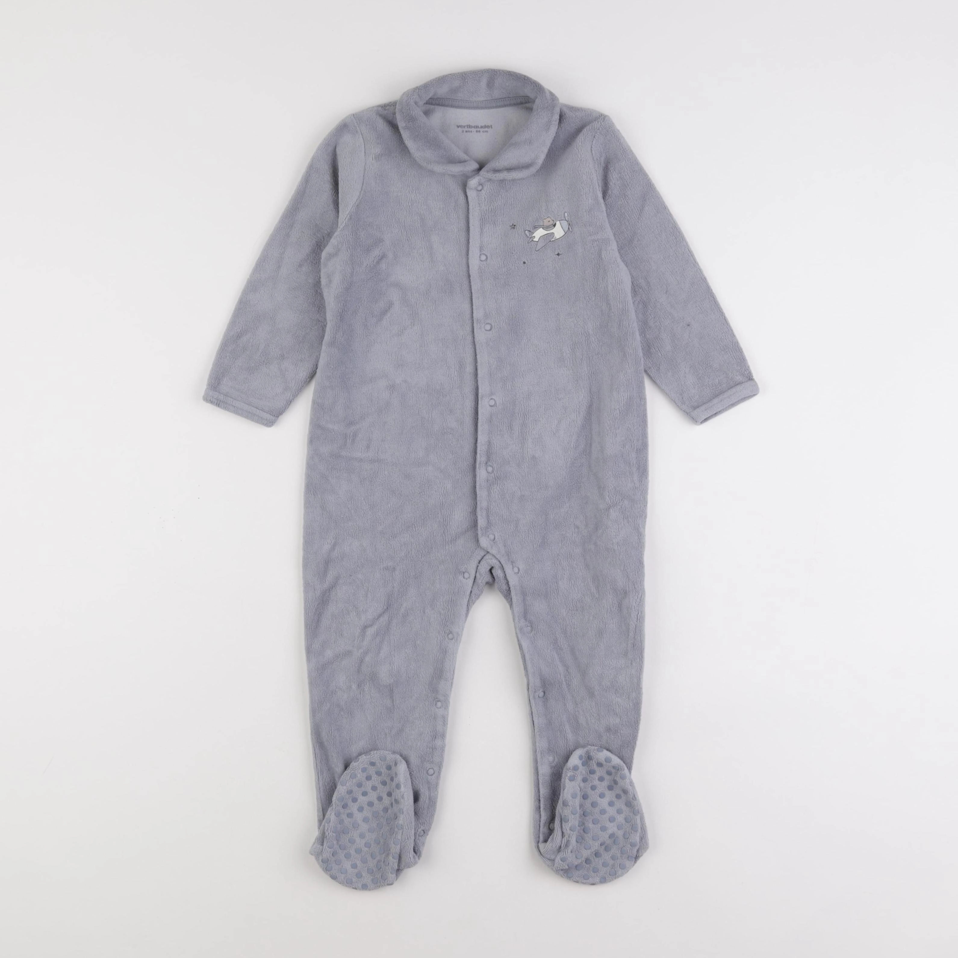 Vertbaudet - pyjama velours bleu - 2 ans