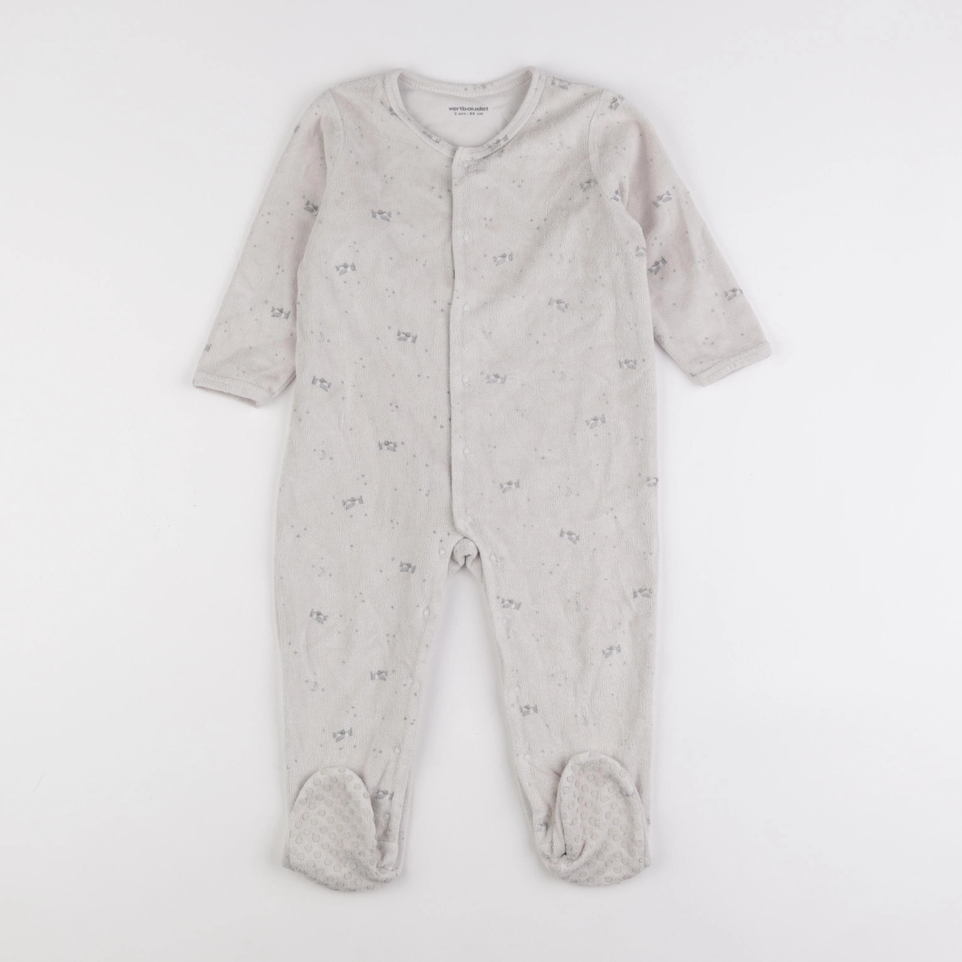 Vertbaudet - pyjama velours beige - 2 ans