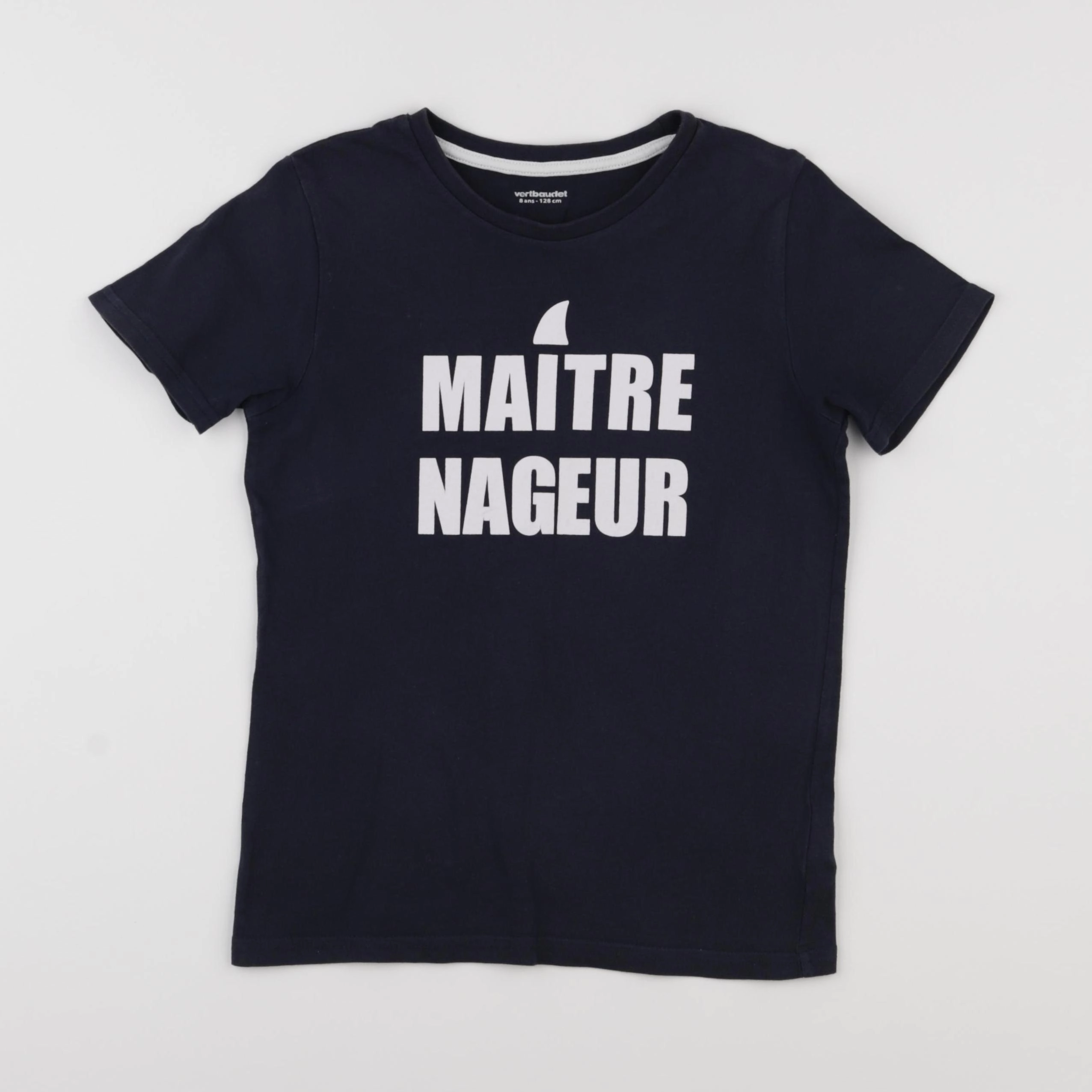 Vertbaudet - tee-shirt bleu - 8 ans