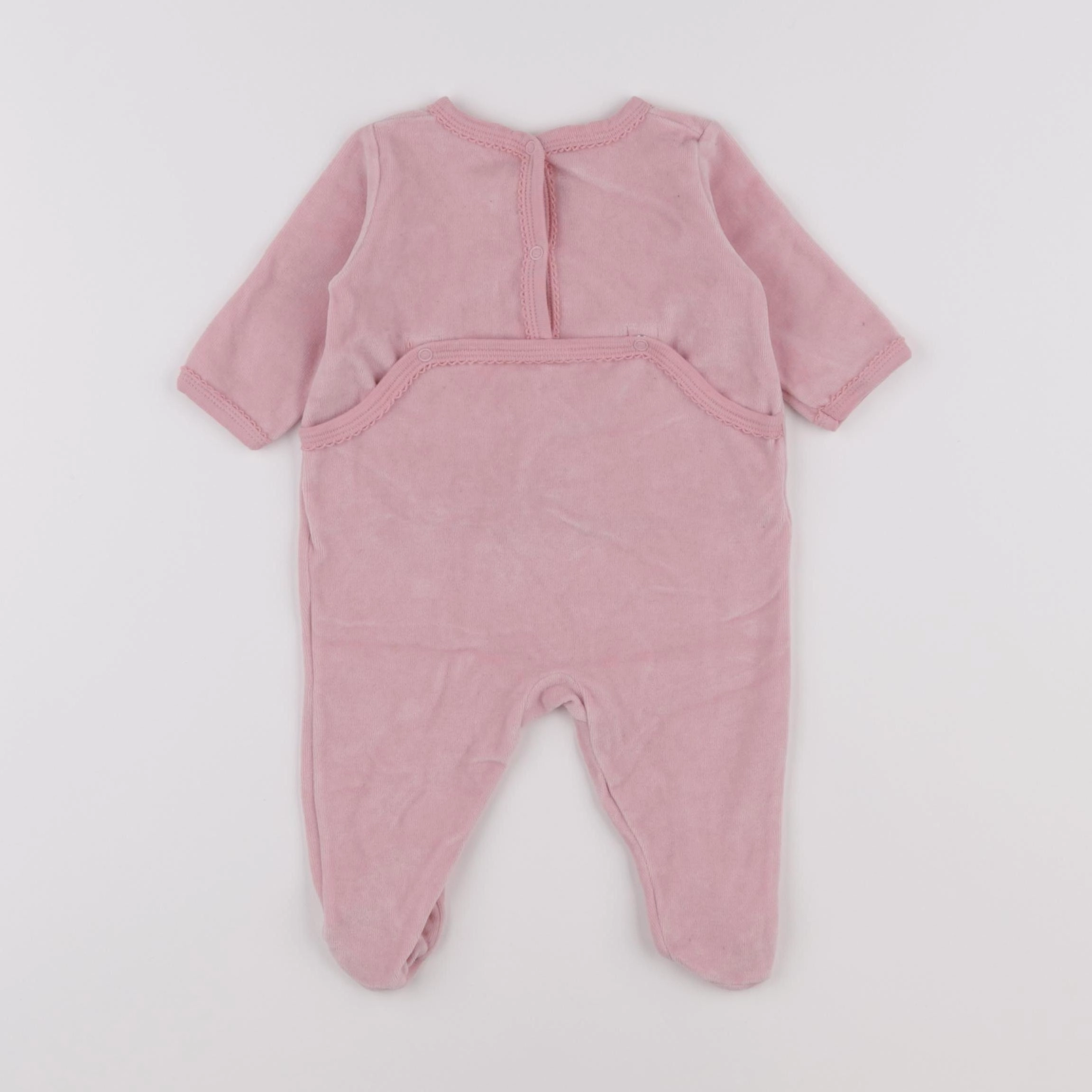 Petit Bateau - pyjama velours rose - 3 mois
