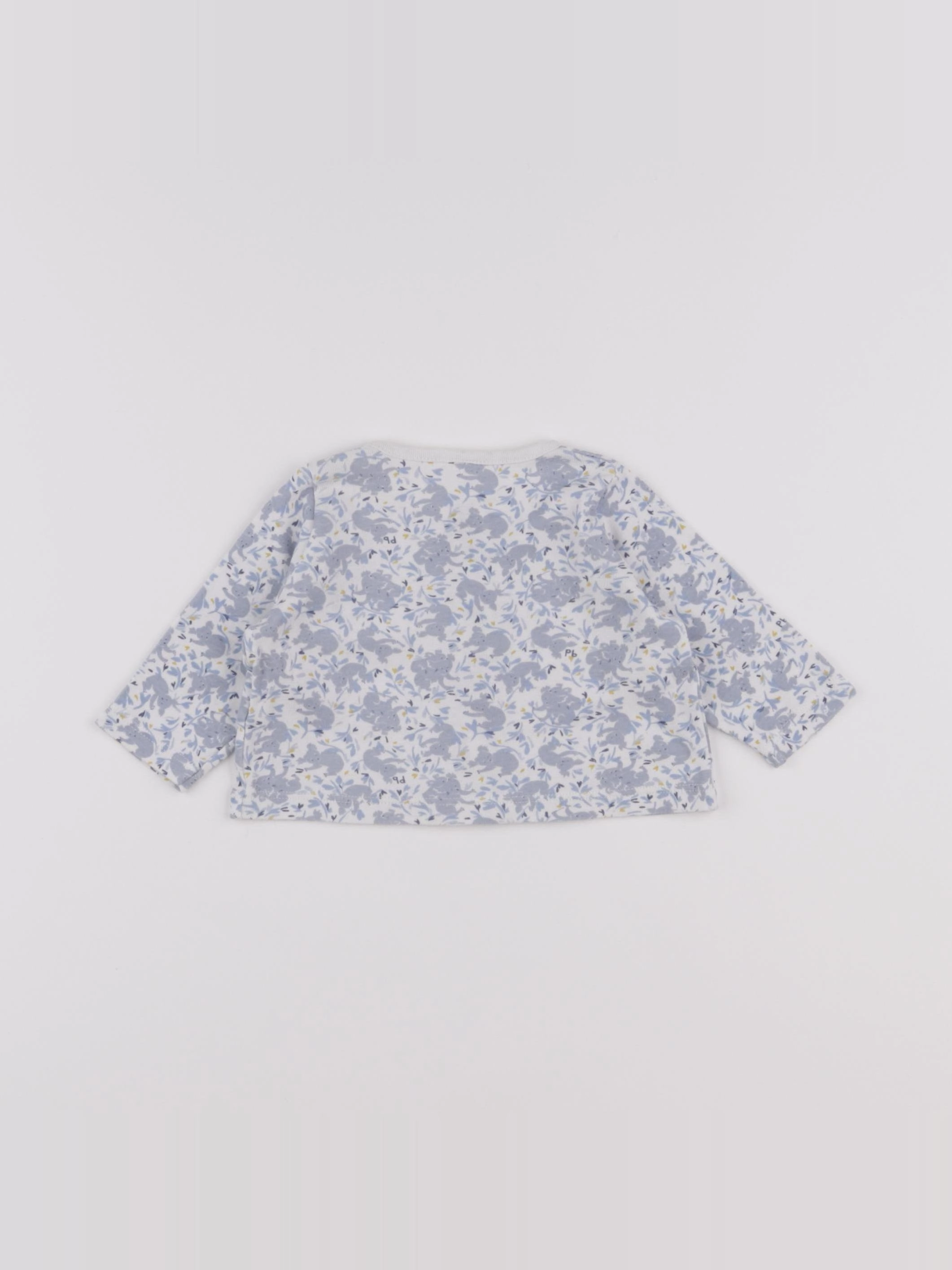Petit Bateau - tee-shirt blanc, bleu - 3 mois