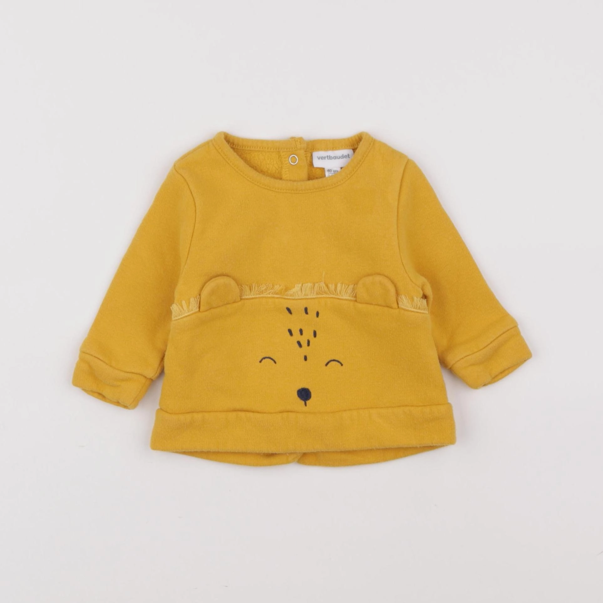 Vertbaudet - sweat jaune - 0/3 mois