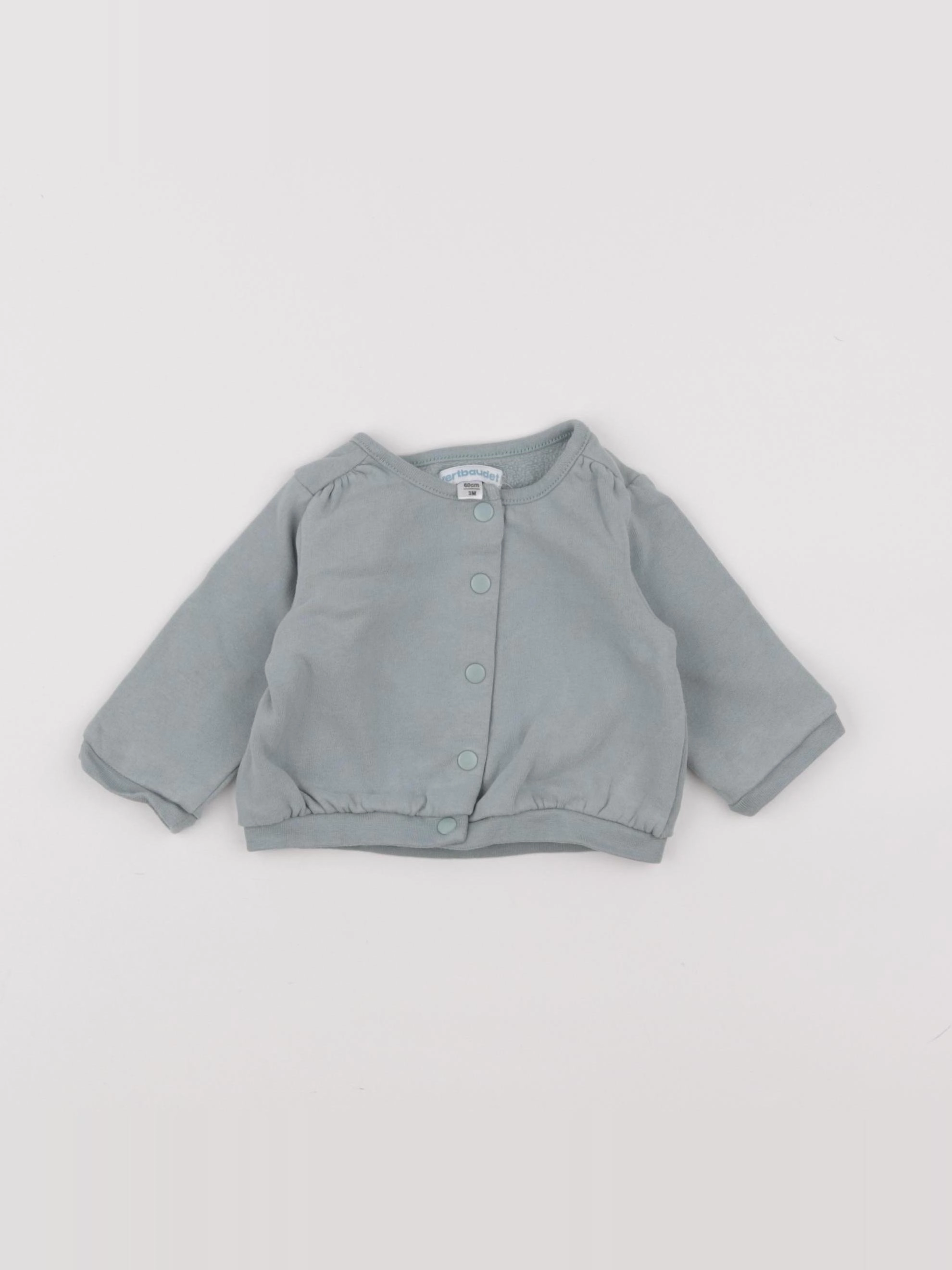 Vertbaudet - sweat vert - 3 mois