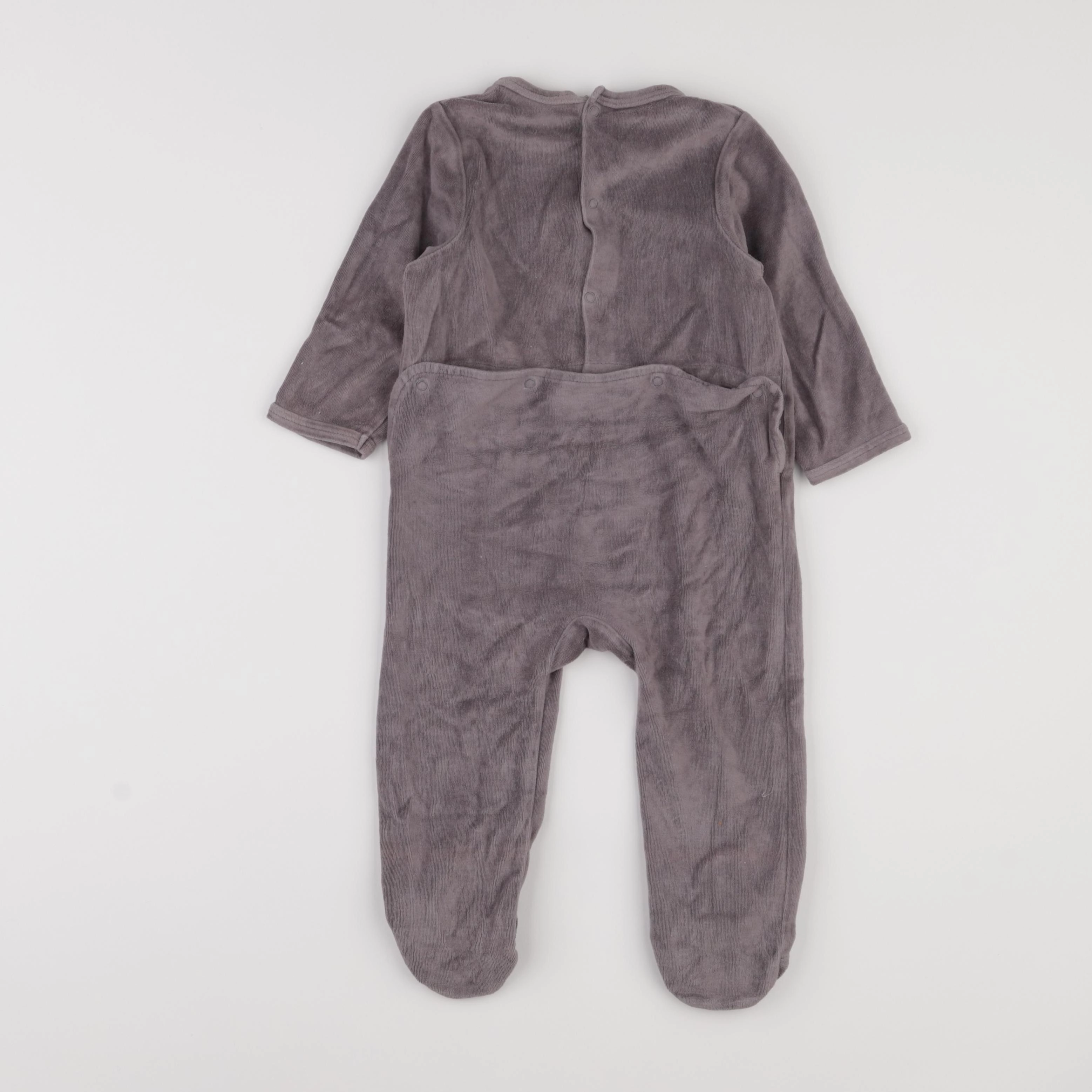 Vertbaudet - pyjama velours gris - 18 mois