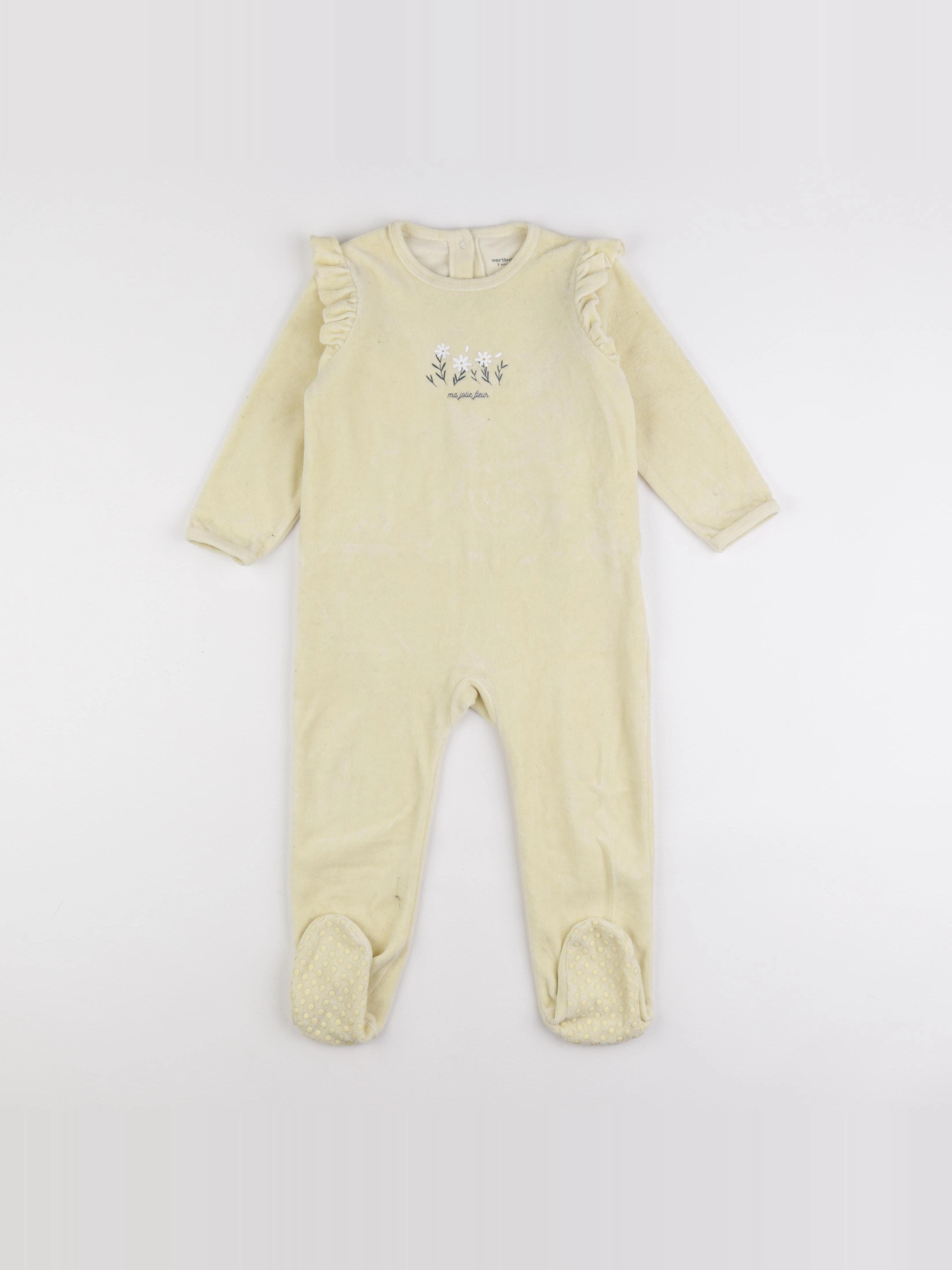 Vertbaudet - pyjama velours jaune - 3 ans