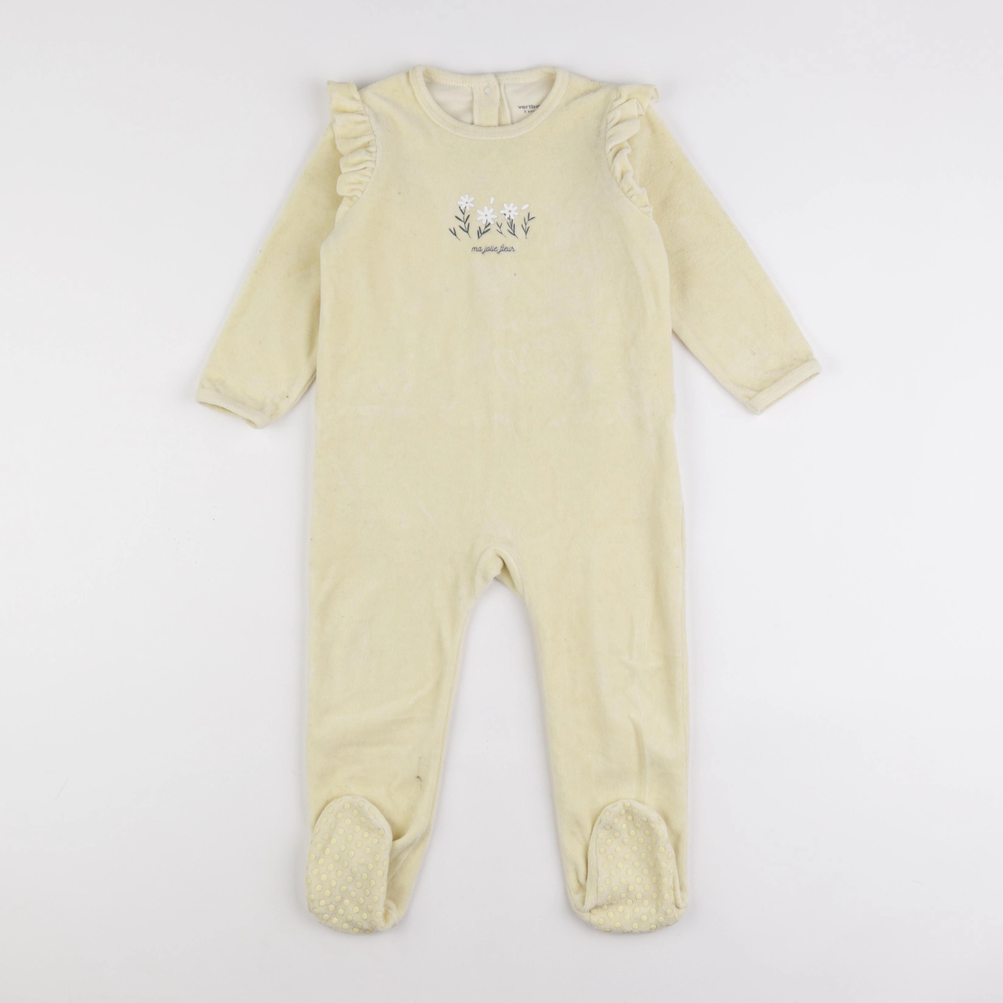 Vertbaudet - pyjama velours jaune - 3 ans