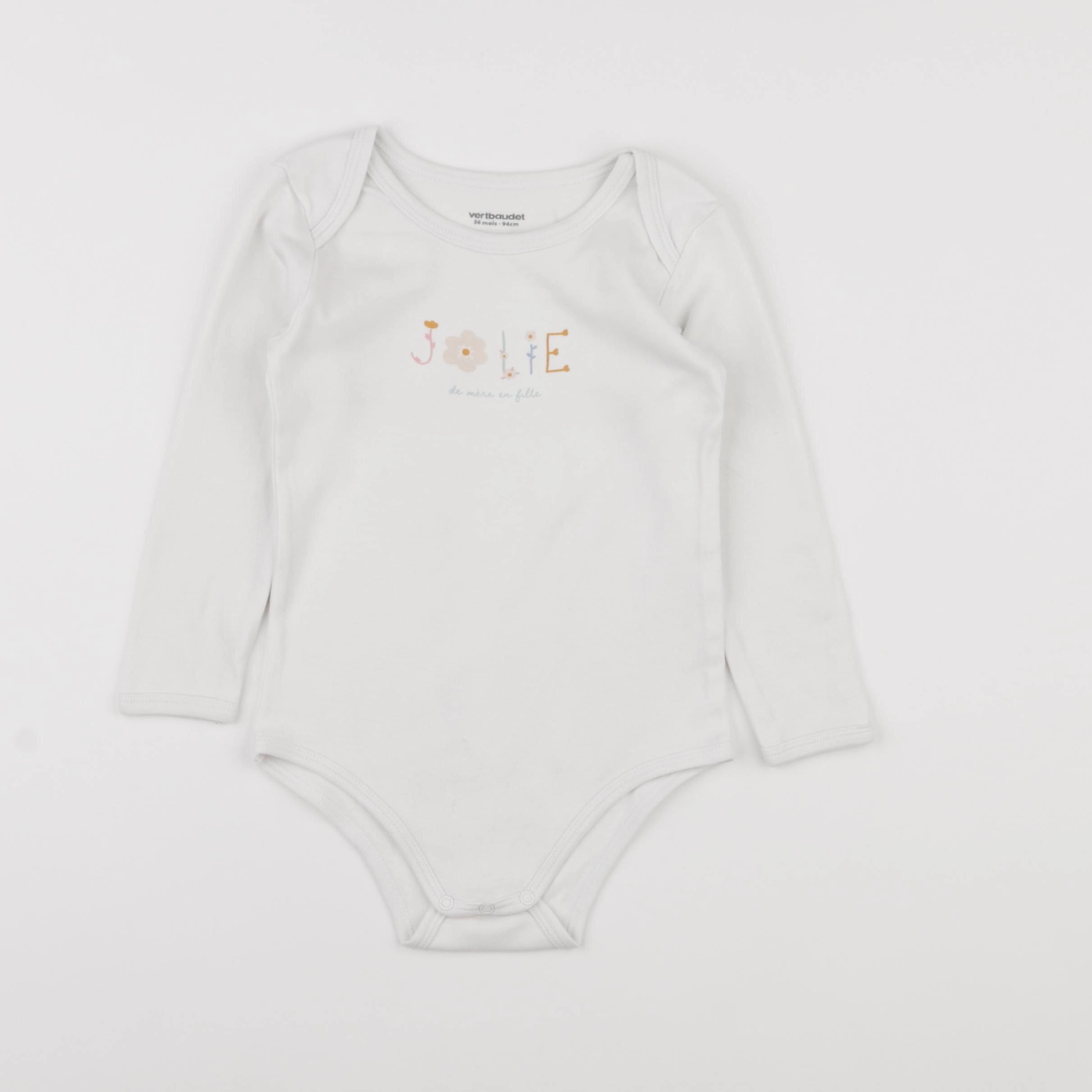 Vertbaudet - body blanc - 36 mois
