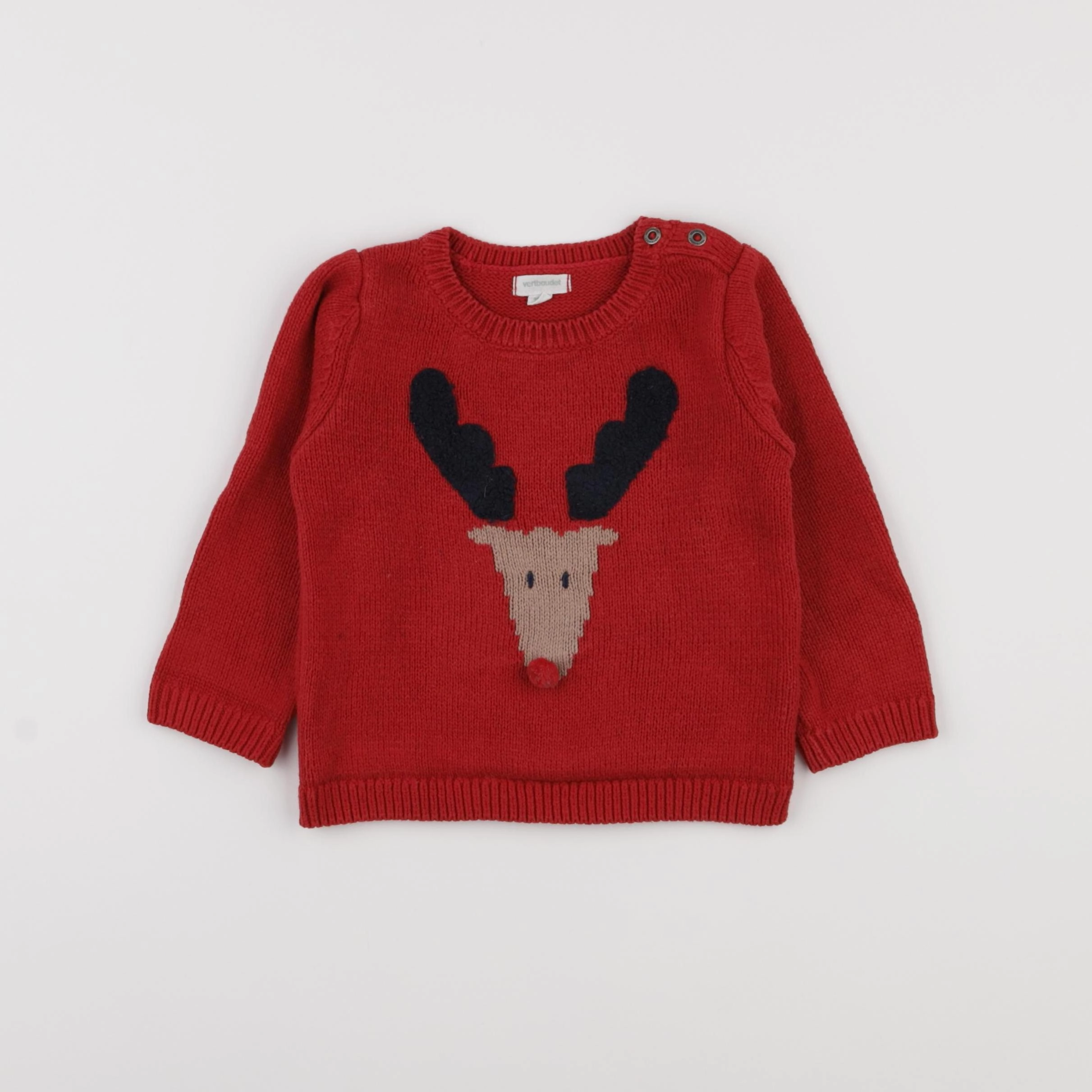 Vertbaudet - pull rouge - 24 mois