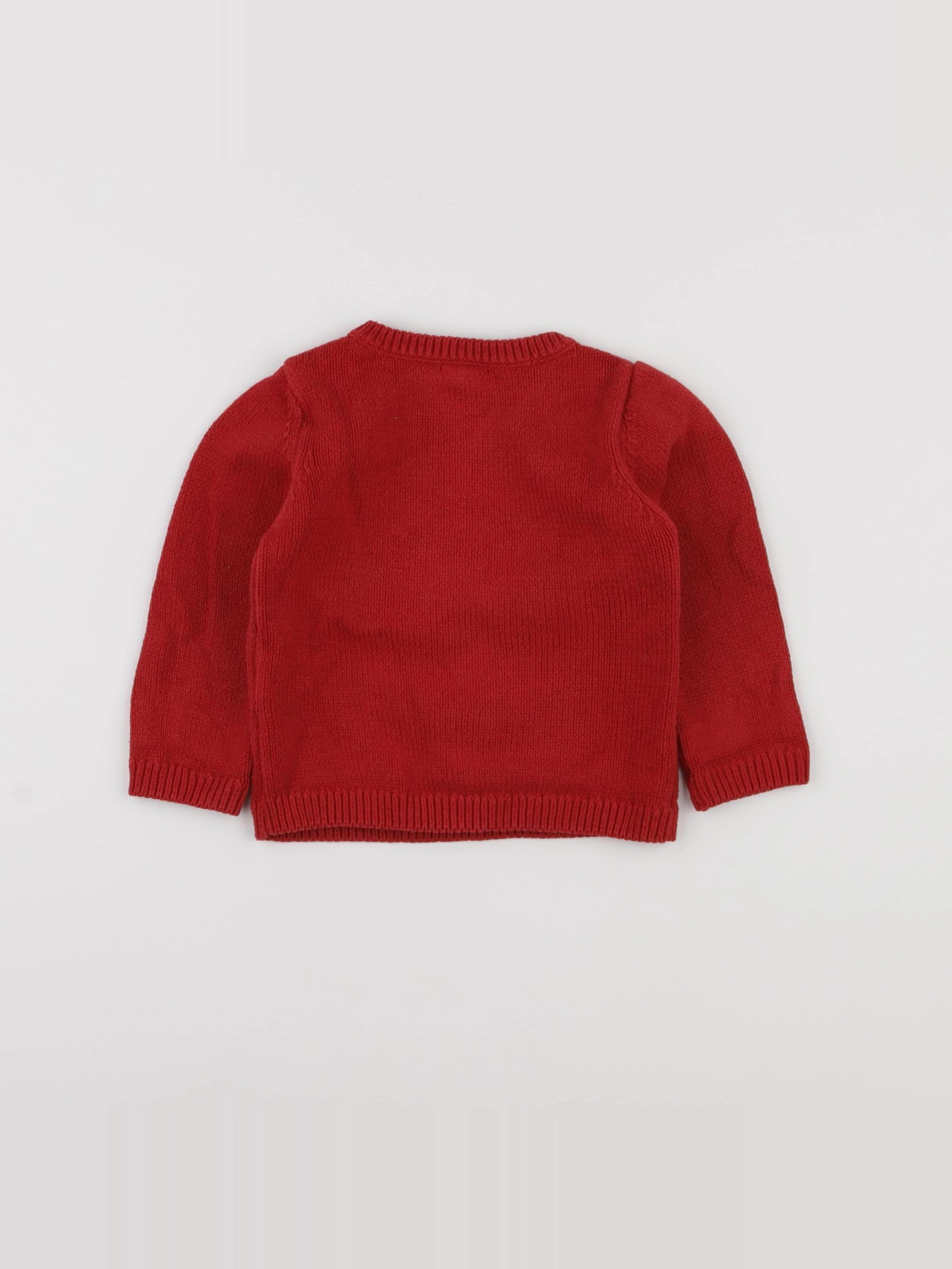Vertbaudet - pull rouge - 24 mois