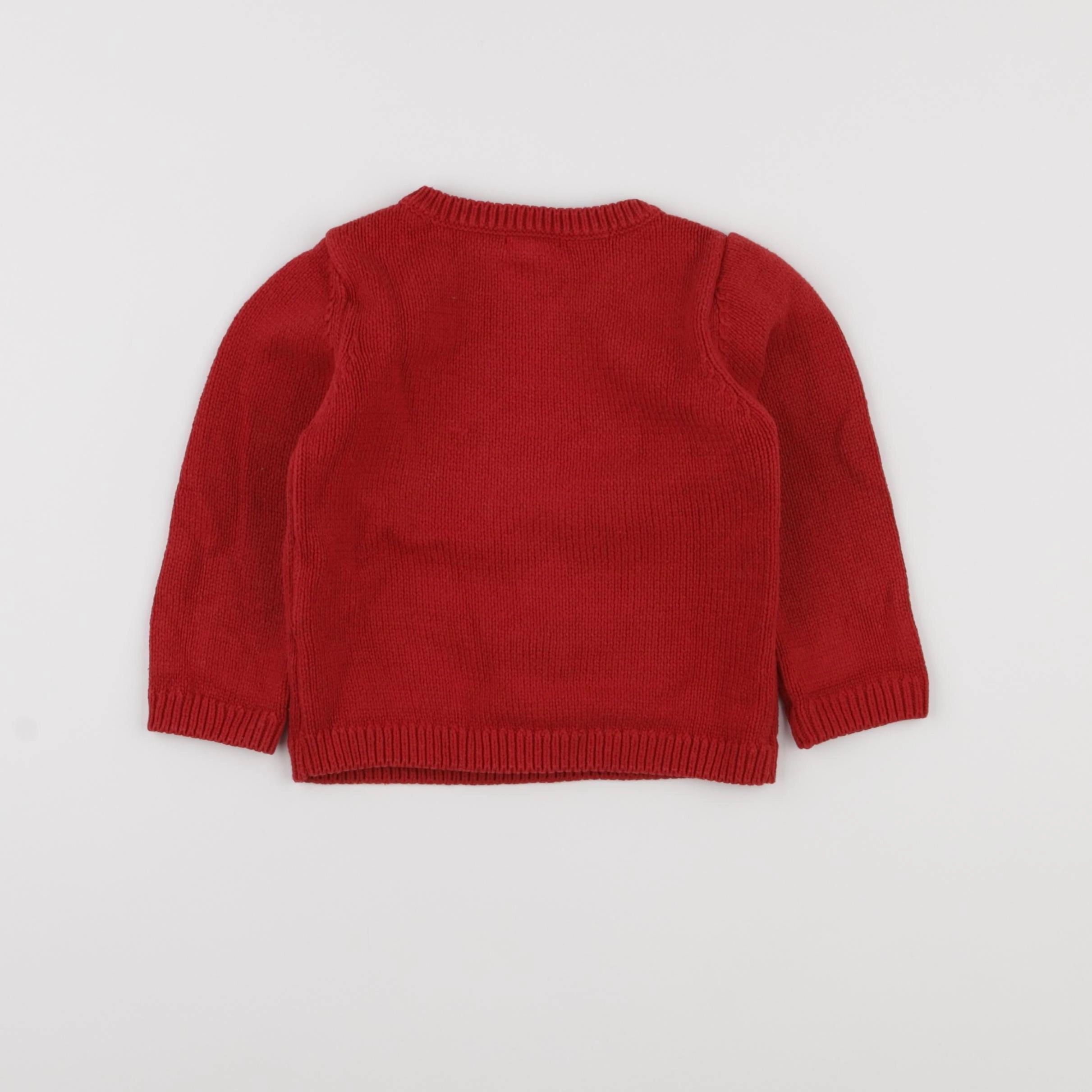 Vertbaudet - pull rouge - 24 mois