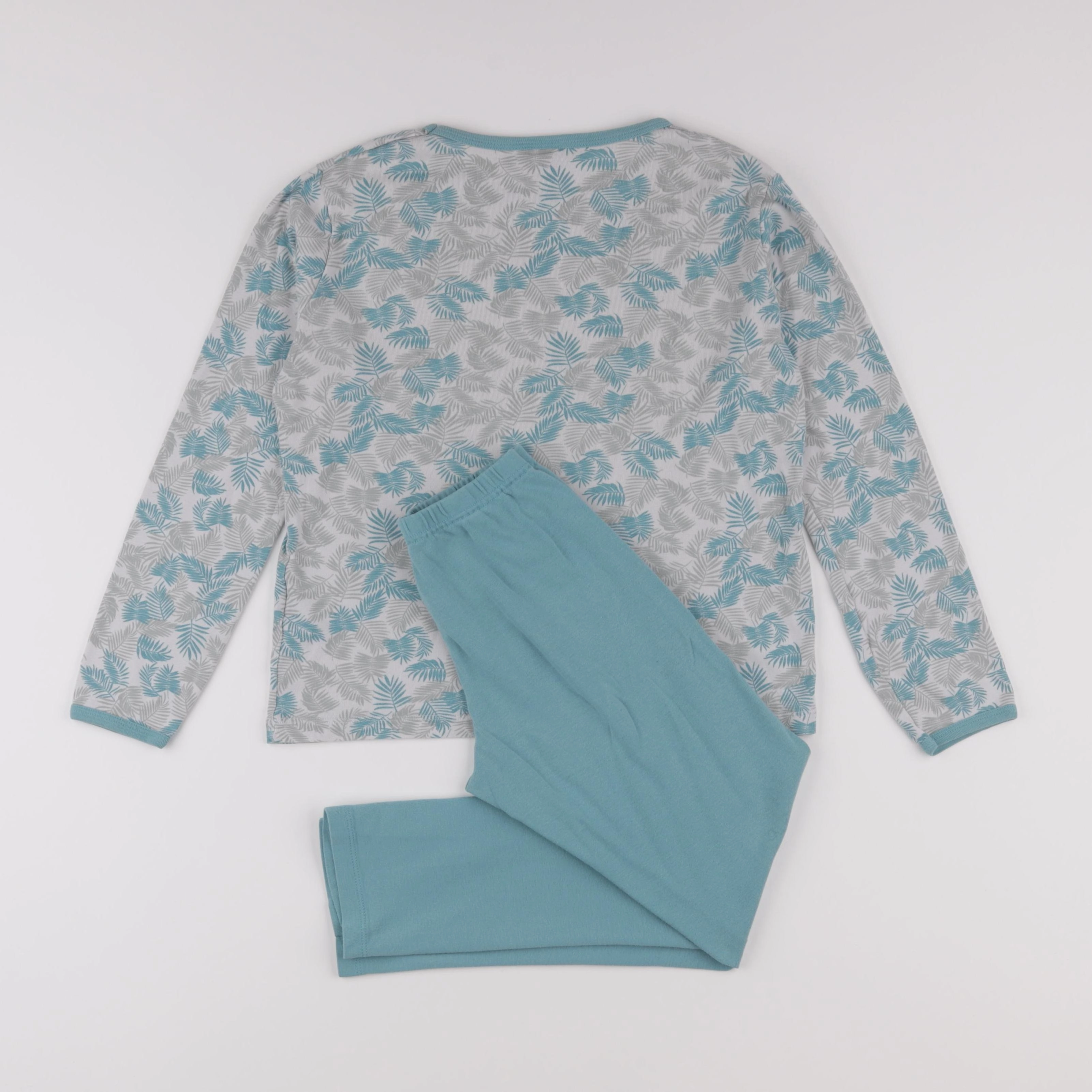 Petit Bateau - pyjama coton bleu, gris - 10 ans