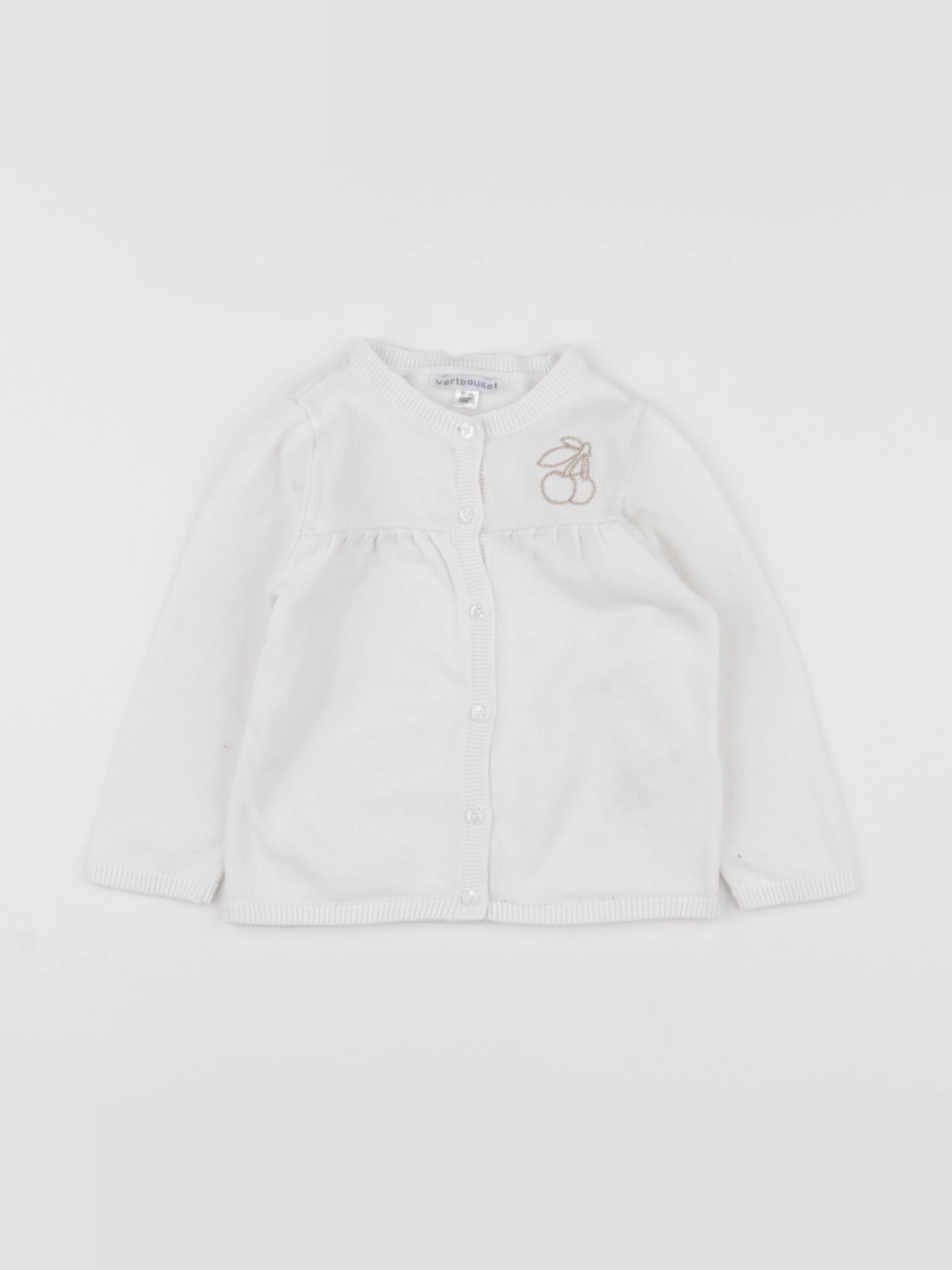 Vertbaudet - gilet blanc - 18 mois