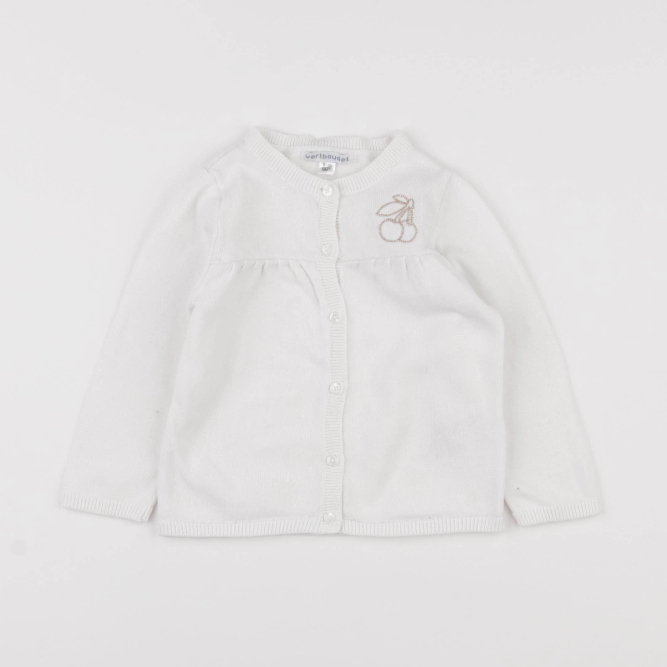 Vertbaudet - gilet blanc - 18 mois