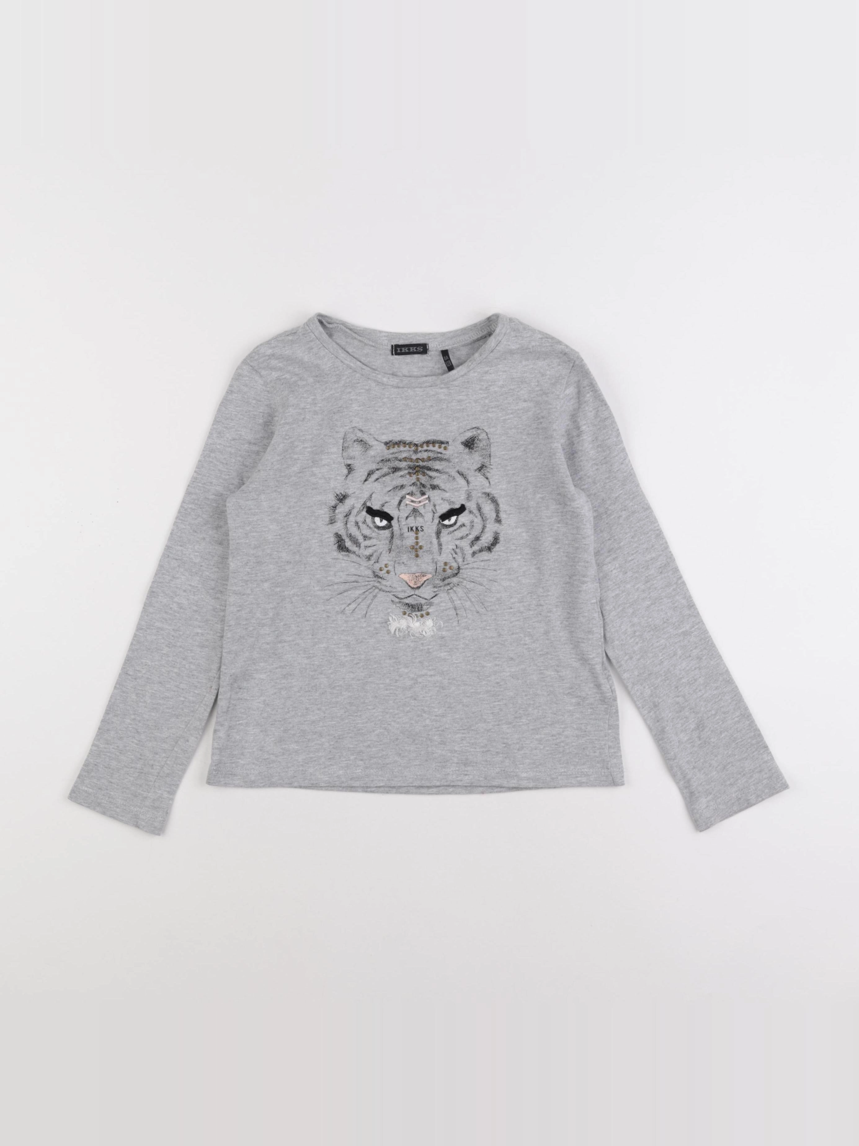 IKKS - tee-shirt gris - 8 ans