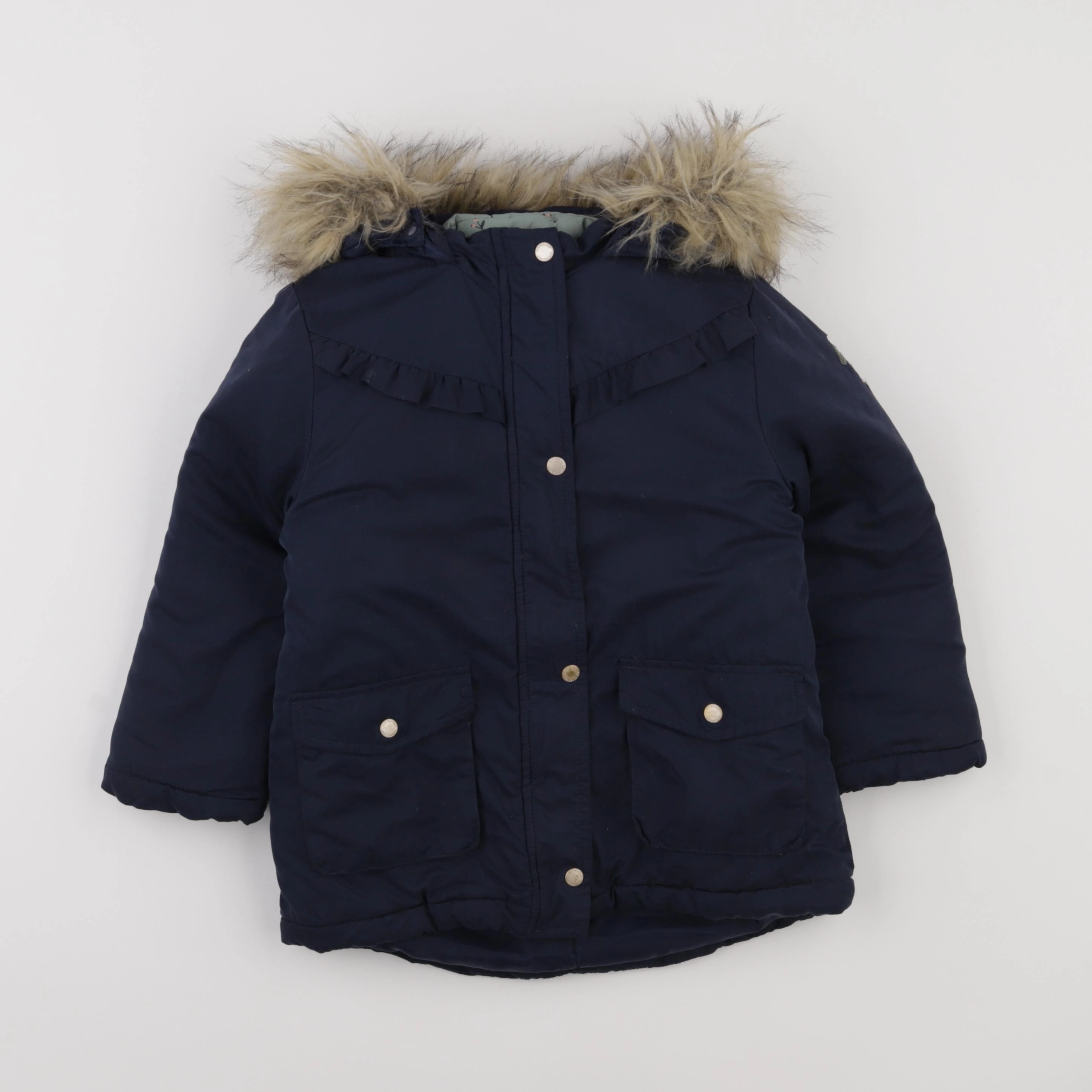 Vertbaudet - manteau doublure amovible bleu - 5 ans