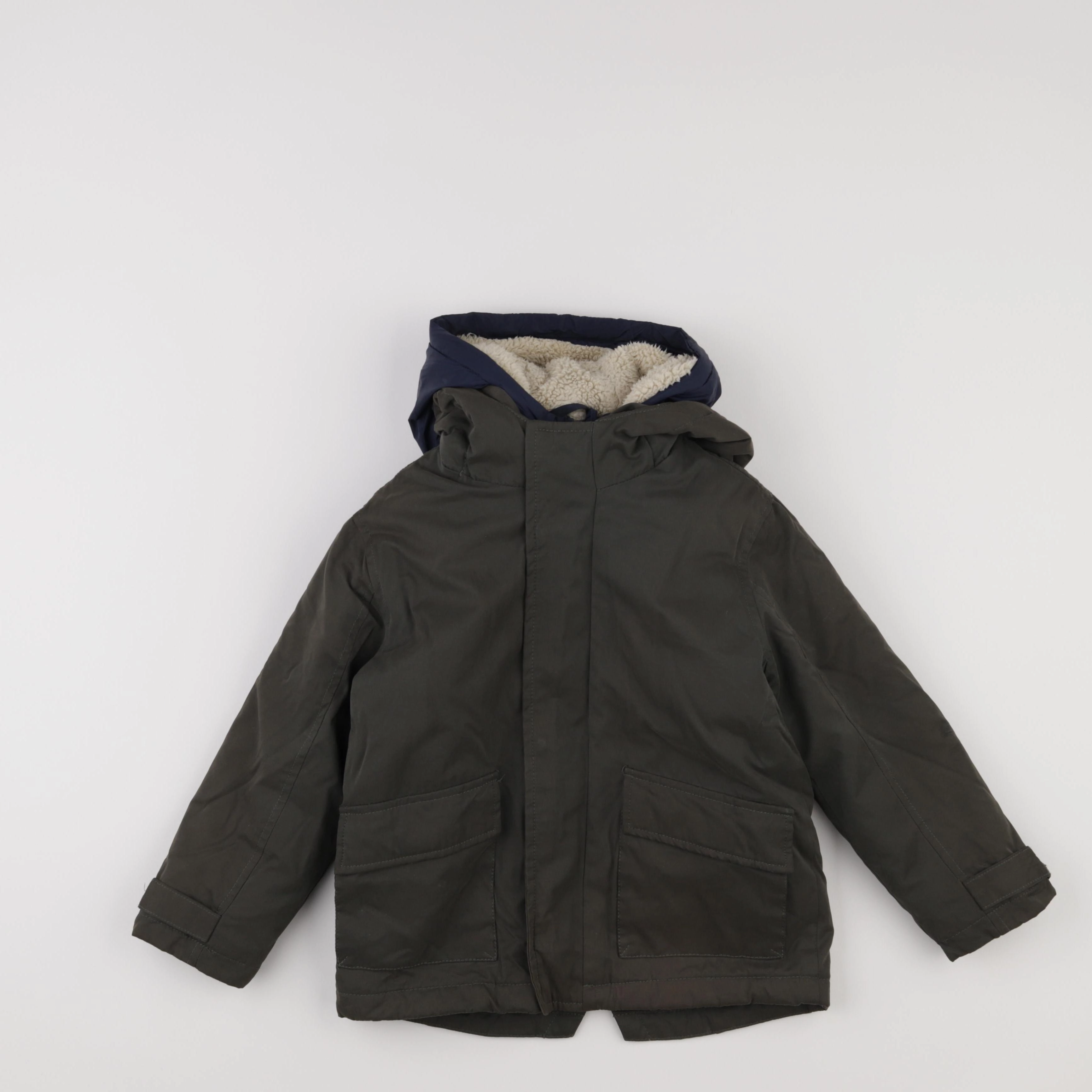 Vertbaudet - manteau doublure amovible vert - 5 ans