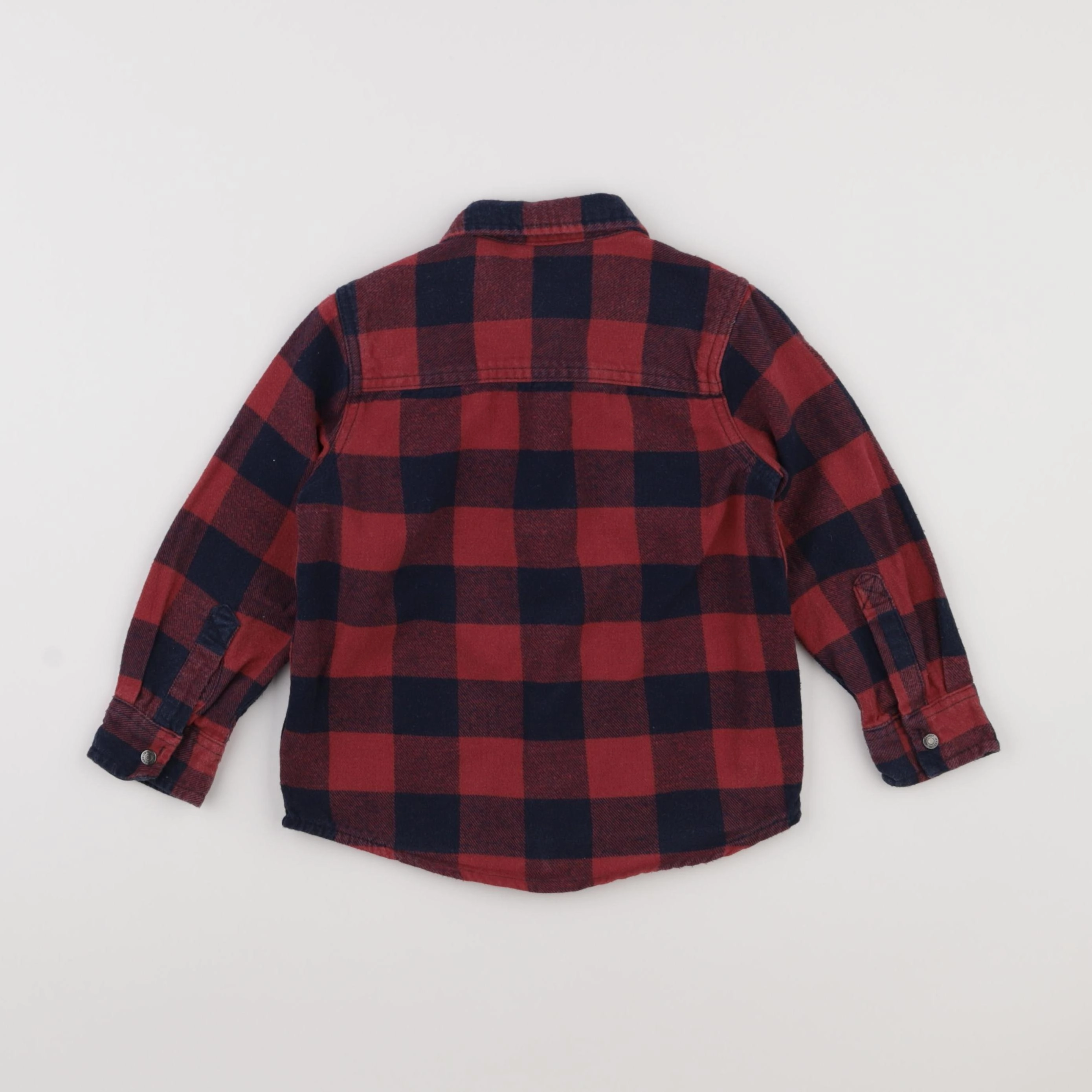 Vertbaudet - chemise bleu, rouge - 4 ans