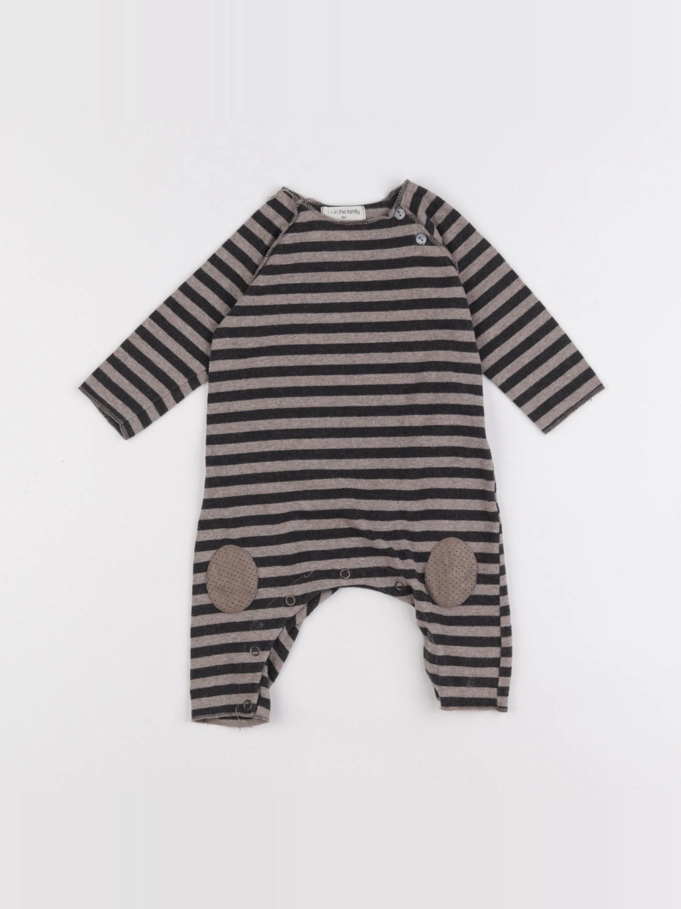 1+ In the family - pyjama coton marron - 6 mois