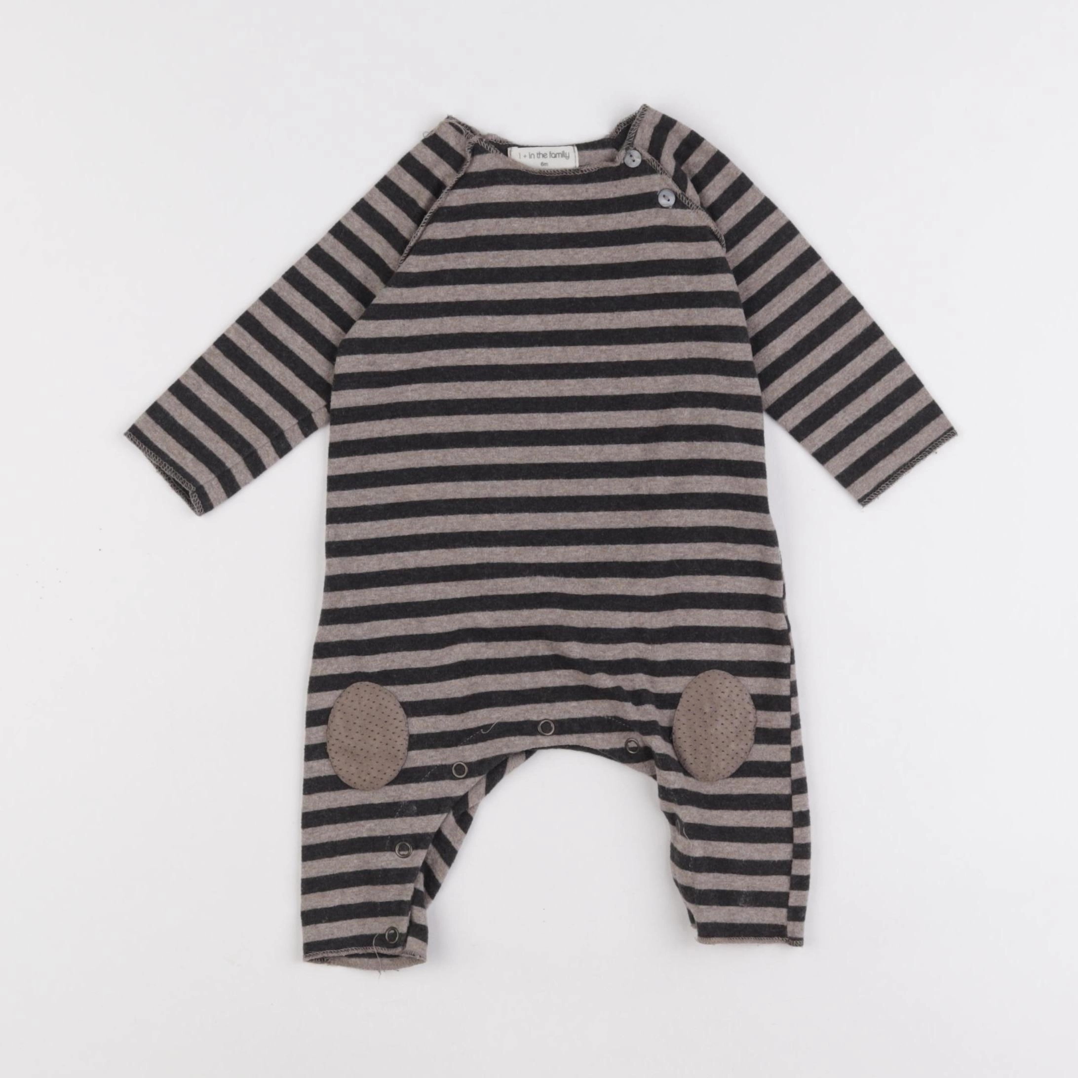 1+ In the family - pyjama coton marron - 6 mois