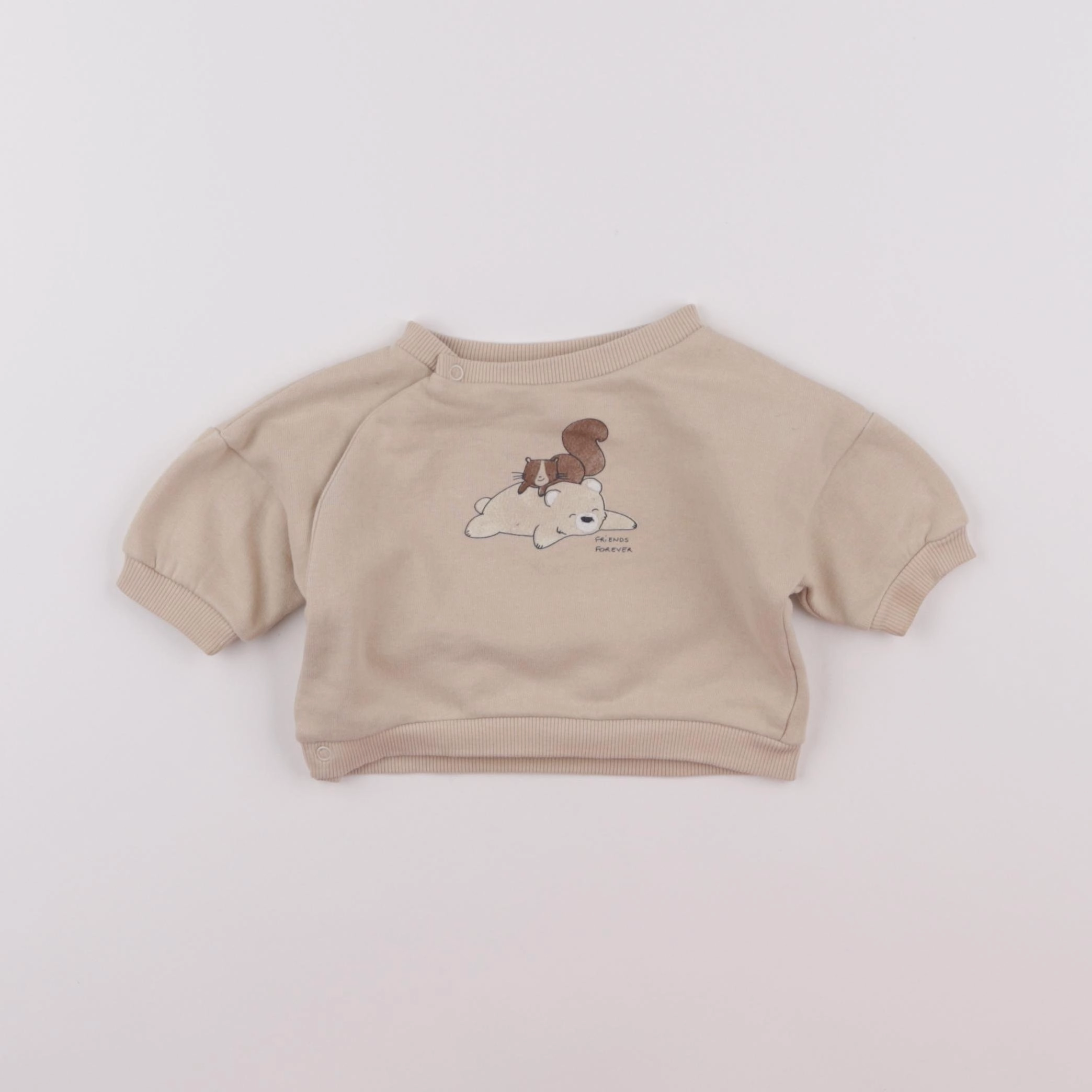 Vertbaudet - sweat beige - 1 mois