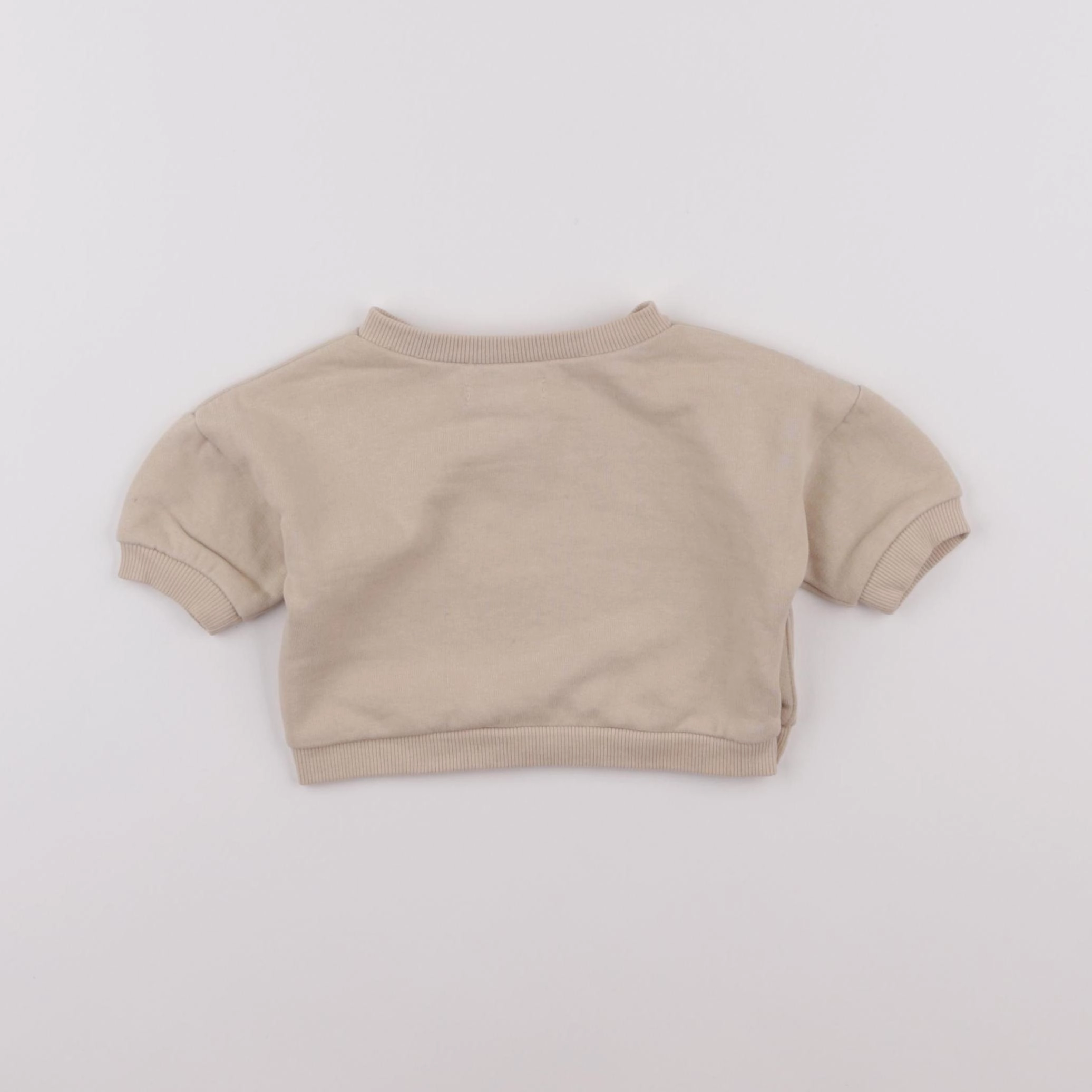 Vertbaudet - sweat beige - 1 mois