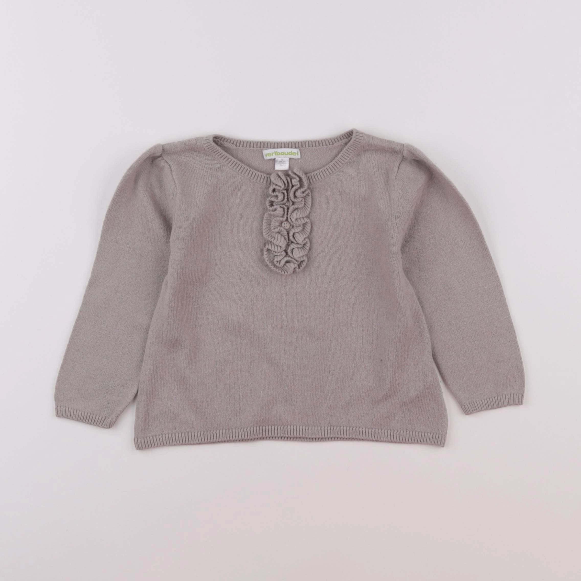 Vertbaudet - pull beige - 3 ans