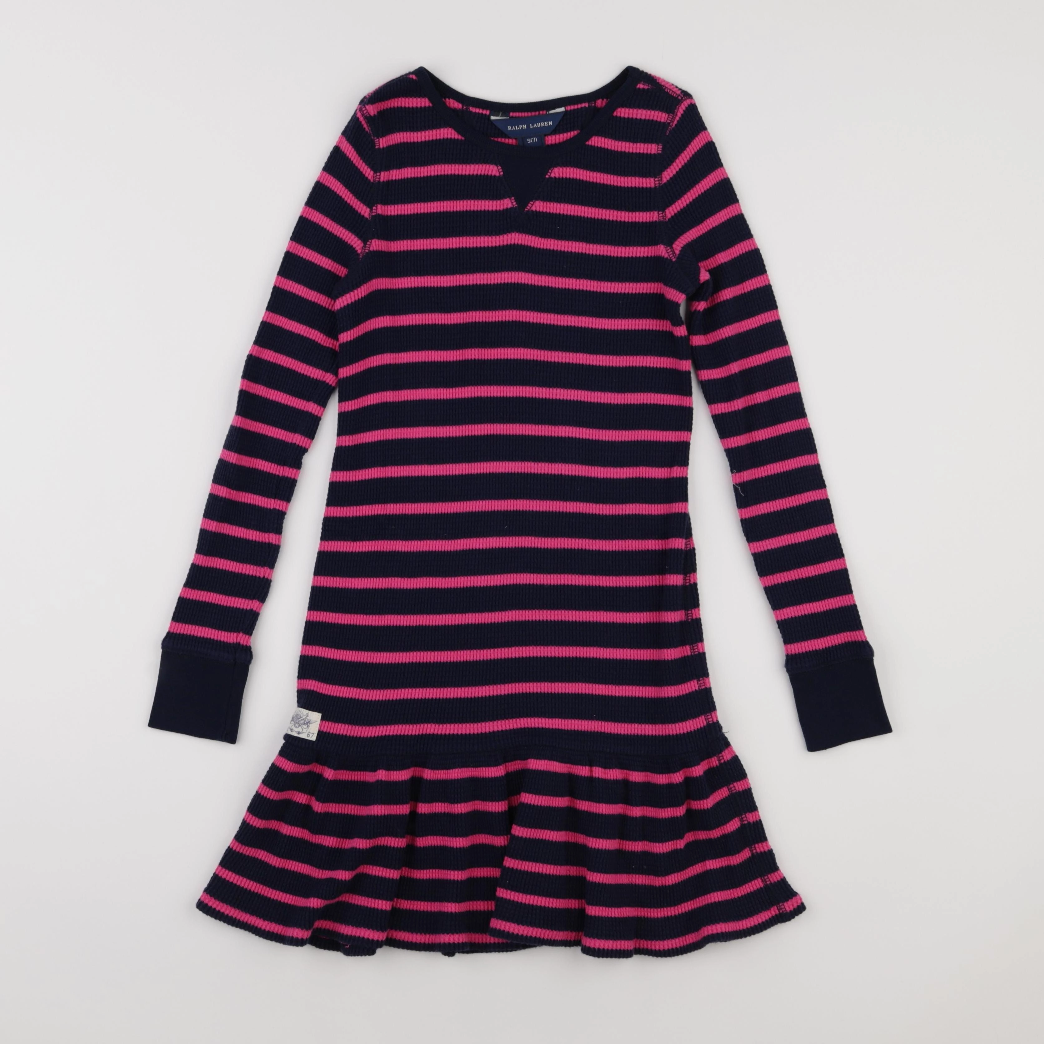 Ralph Lauren - robe bleu, rose - 7 ans