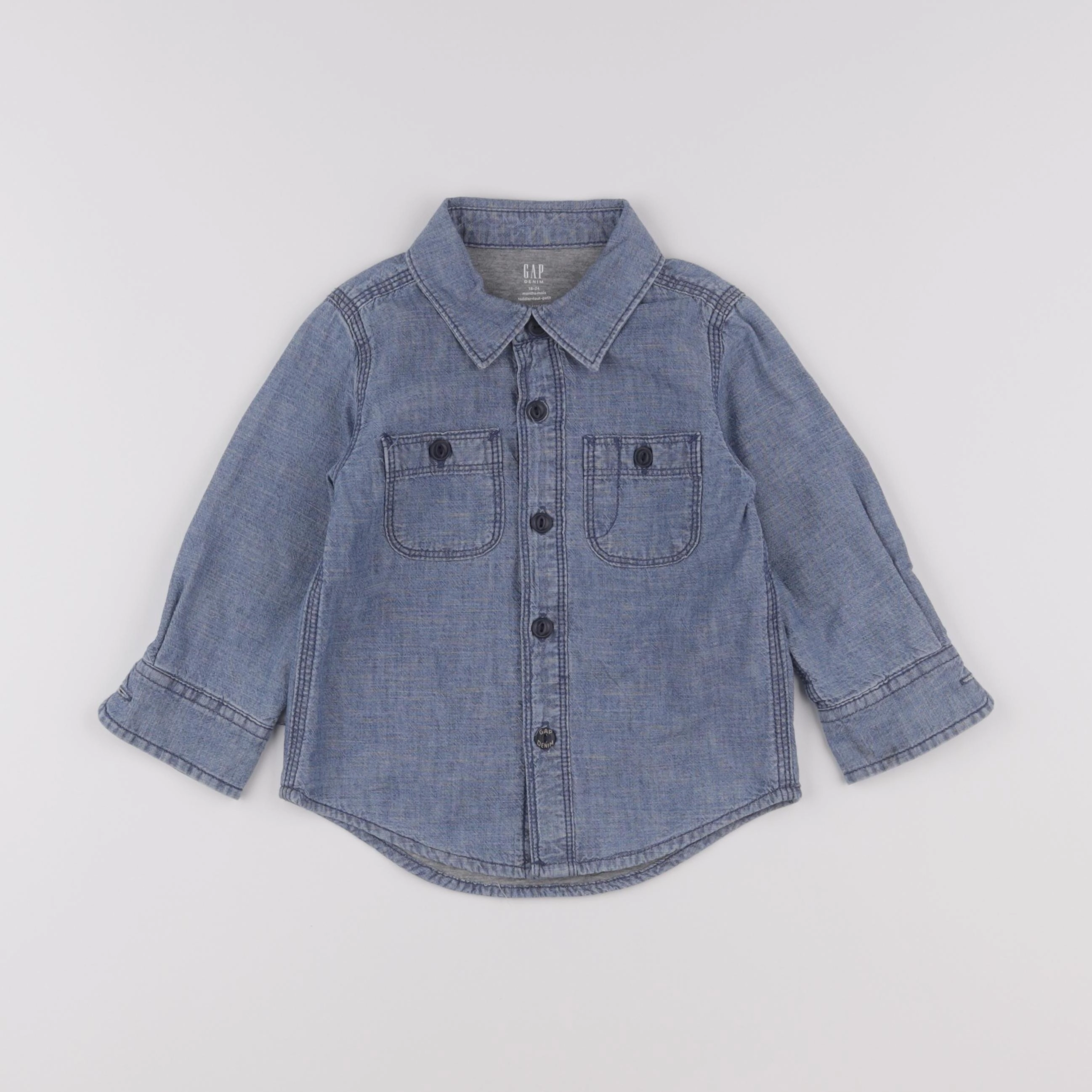 GAP - chemise bleu - 18/24 mois