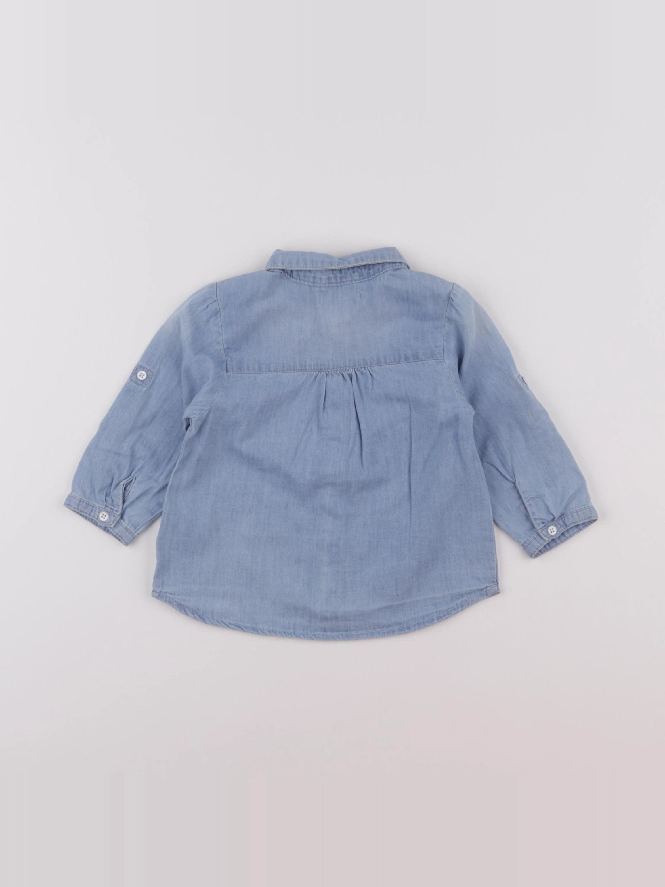 Vertbaudet - chemise bleu - 9 mois