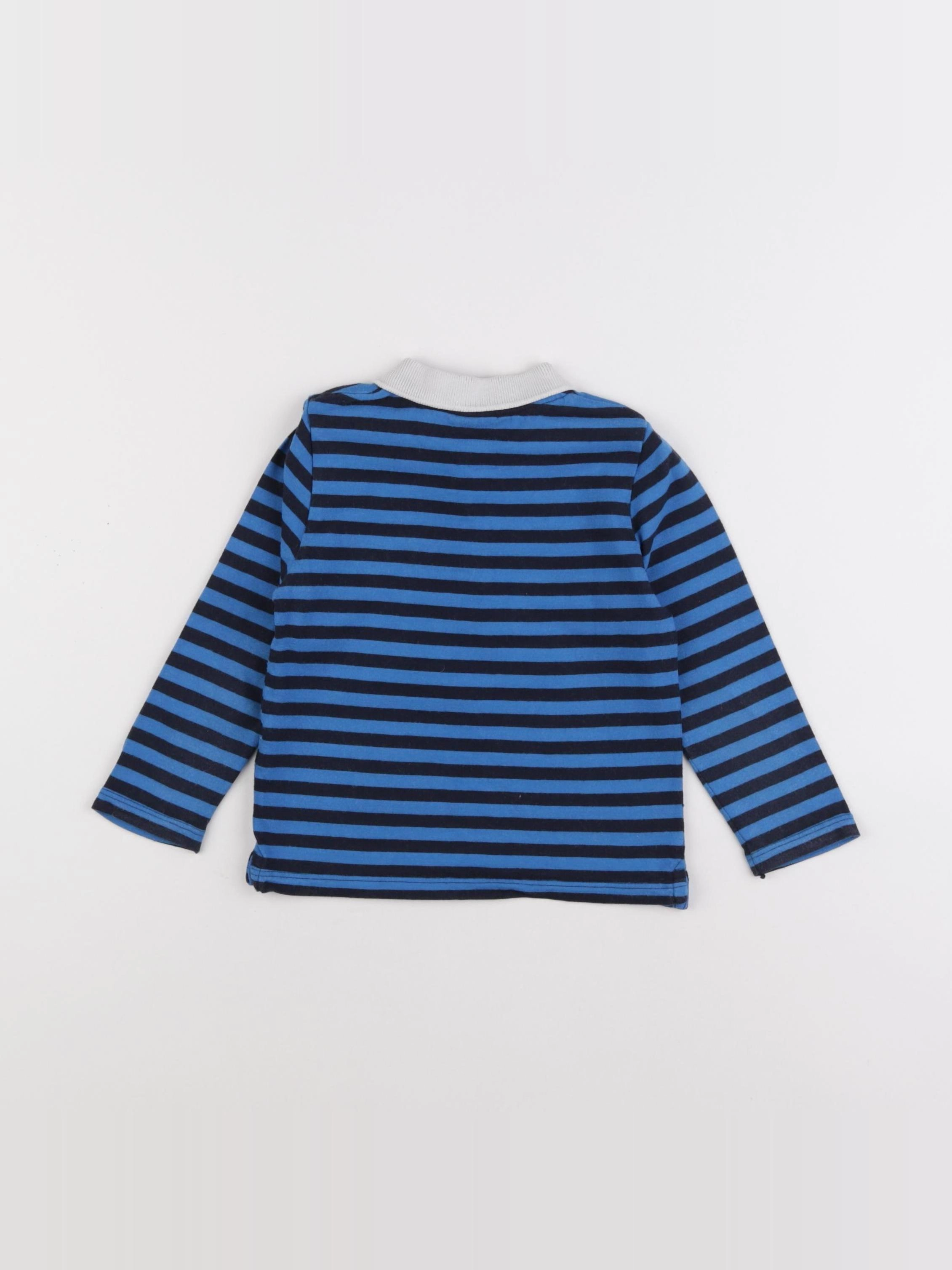 Petit Bateau - polo bleu - 24 mois