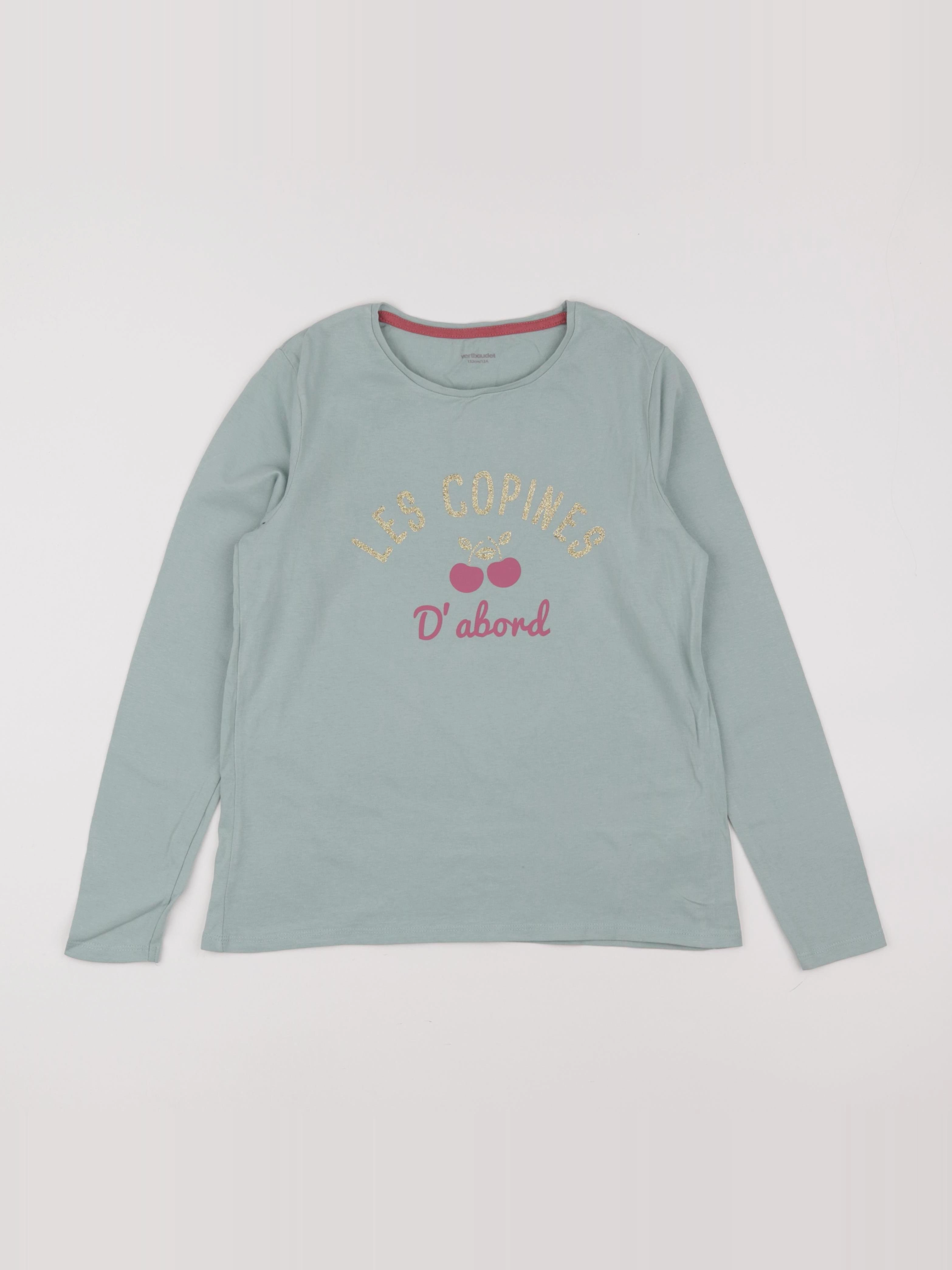 Vertbaudet - tee-shirt vert, or - 12 ans