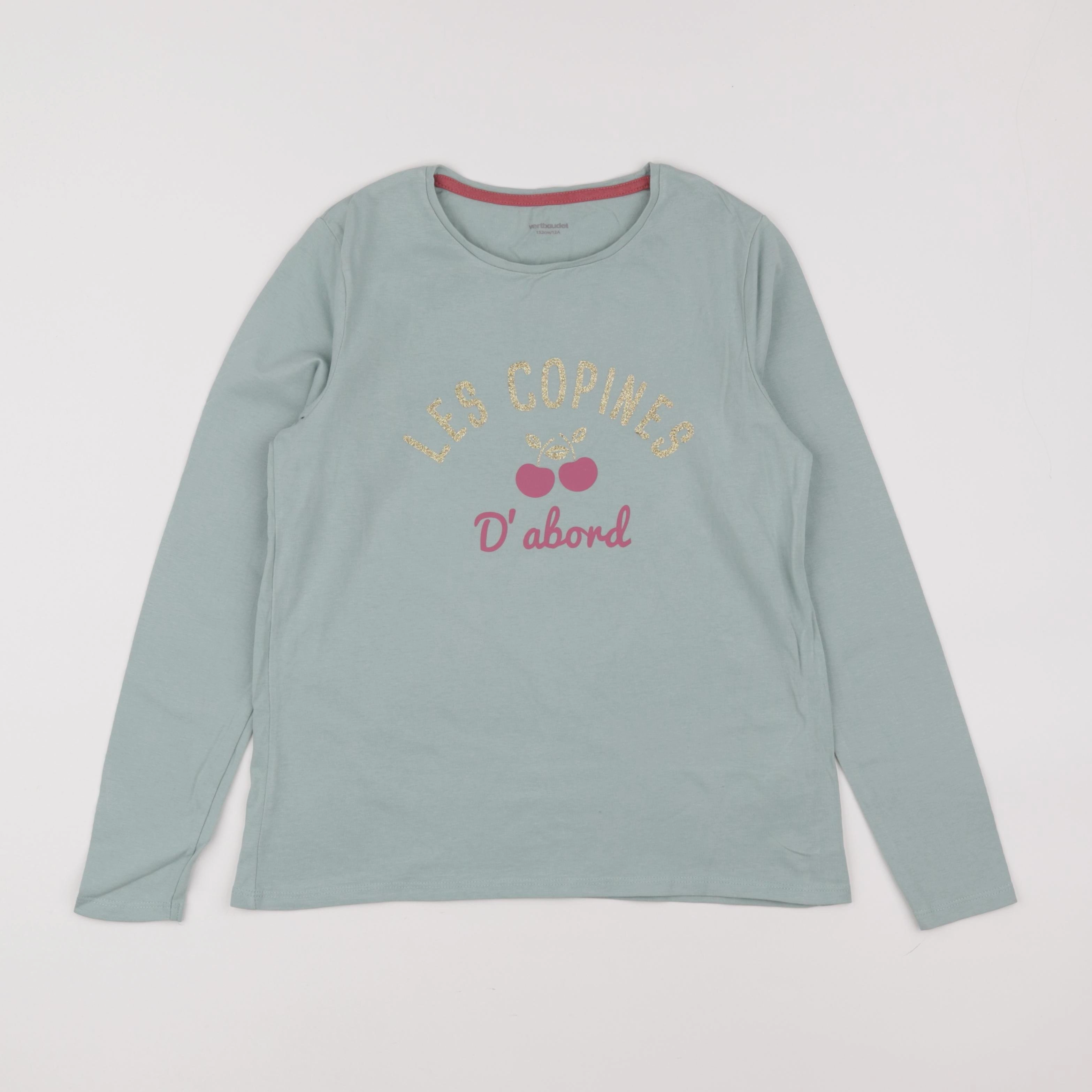 Vertbaudet - tee-shirt vert, or - 12 ans