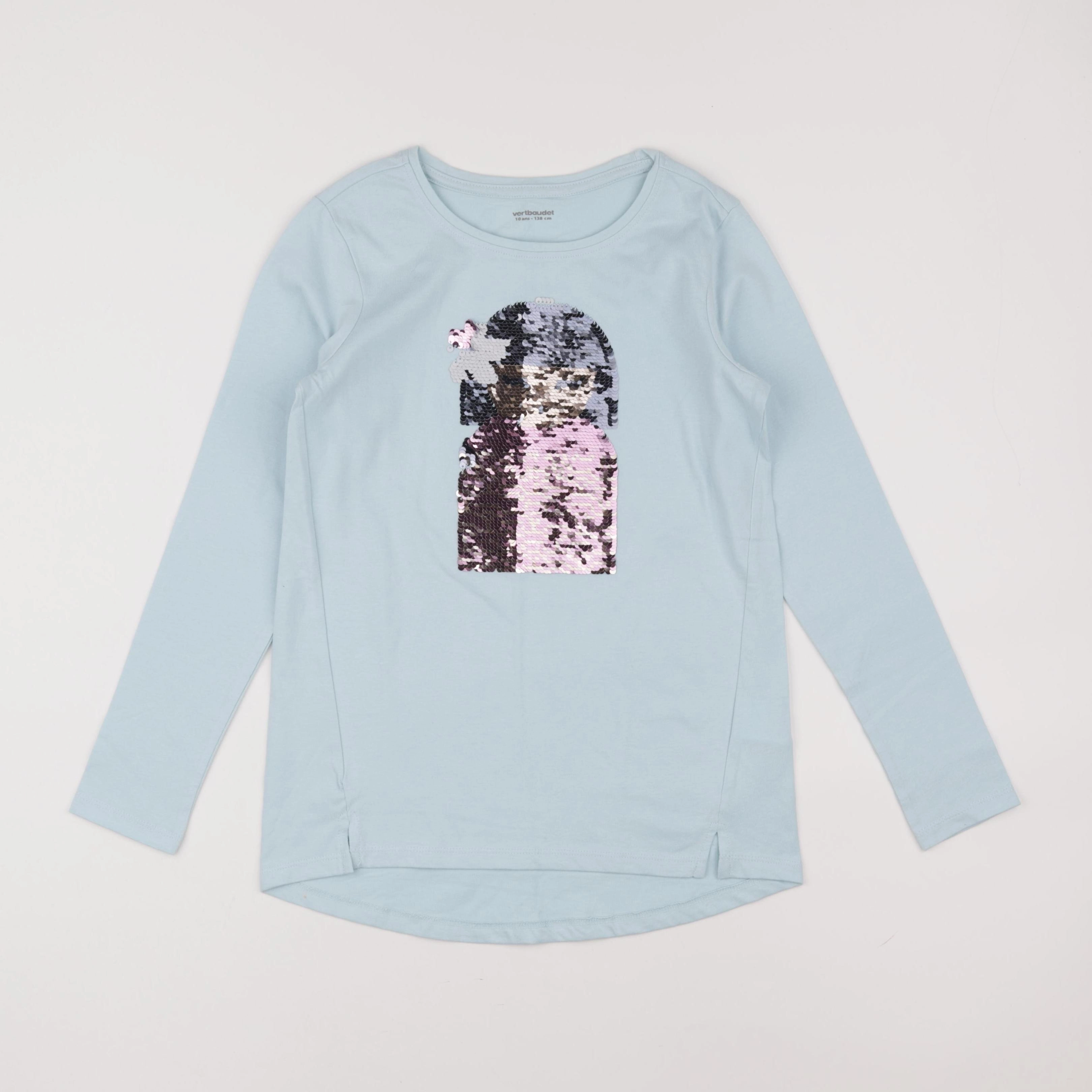 Vertbaudet - tee-shirt bleu - 10 ans