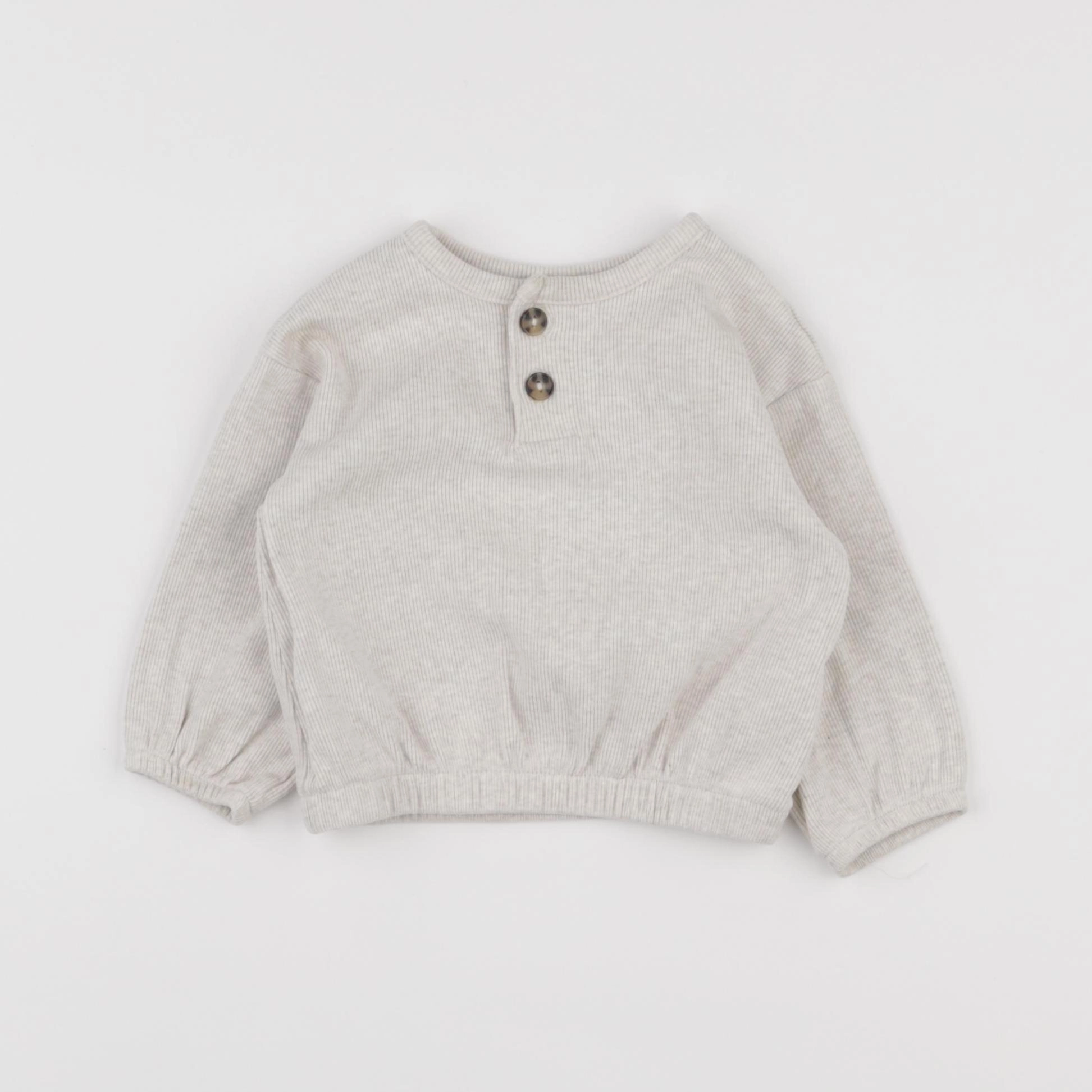 H&M - sweat beige - 6/9 mois